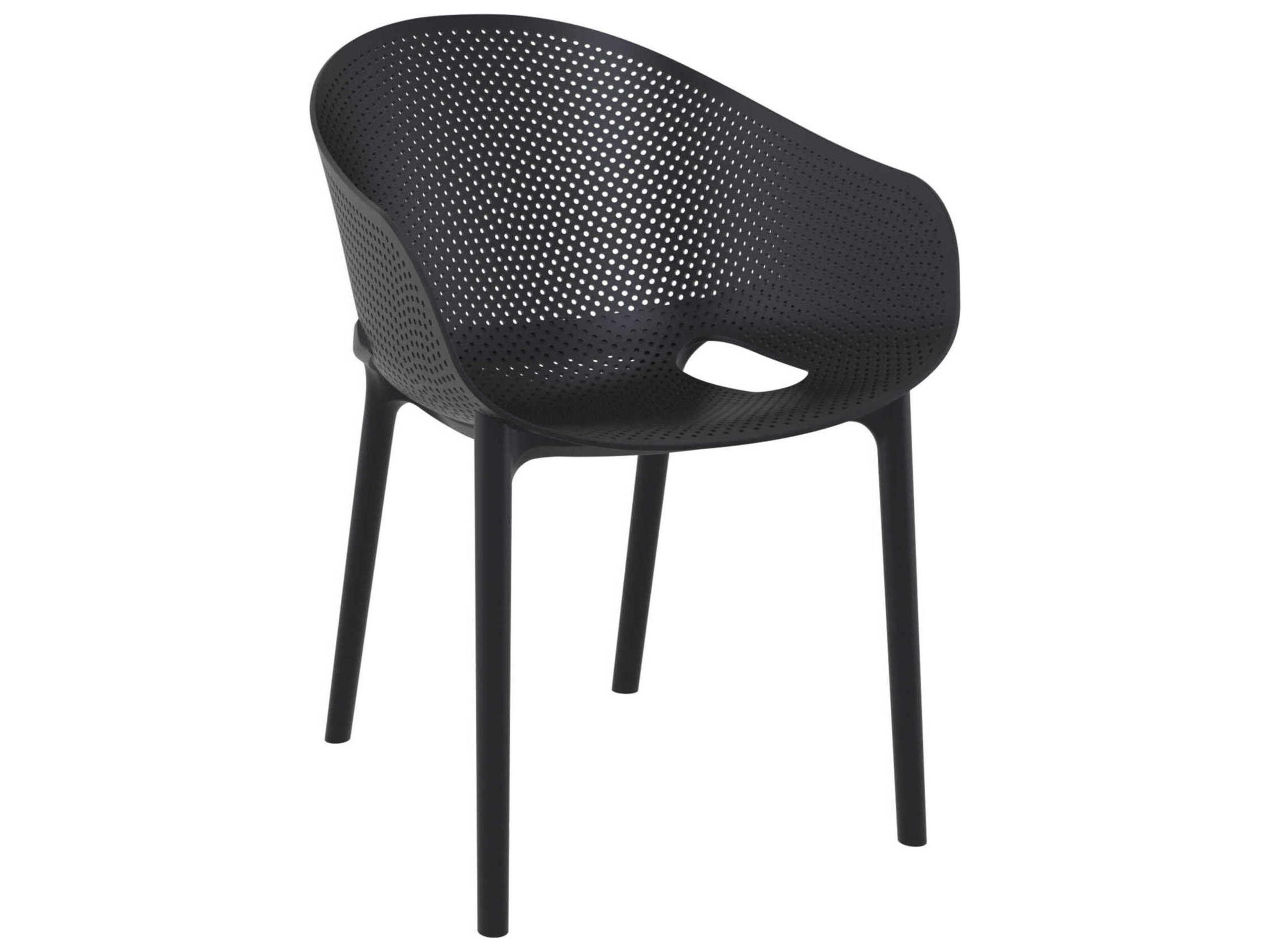 Compamia Sky White Black Polypropylene Dining Set