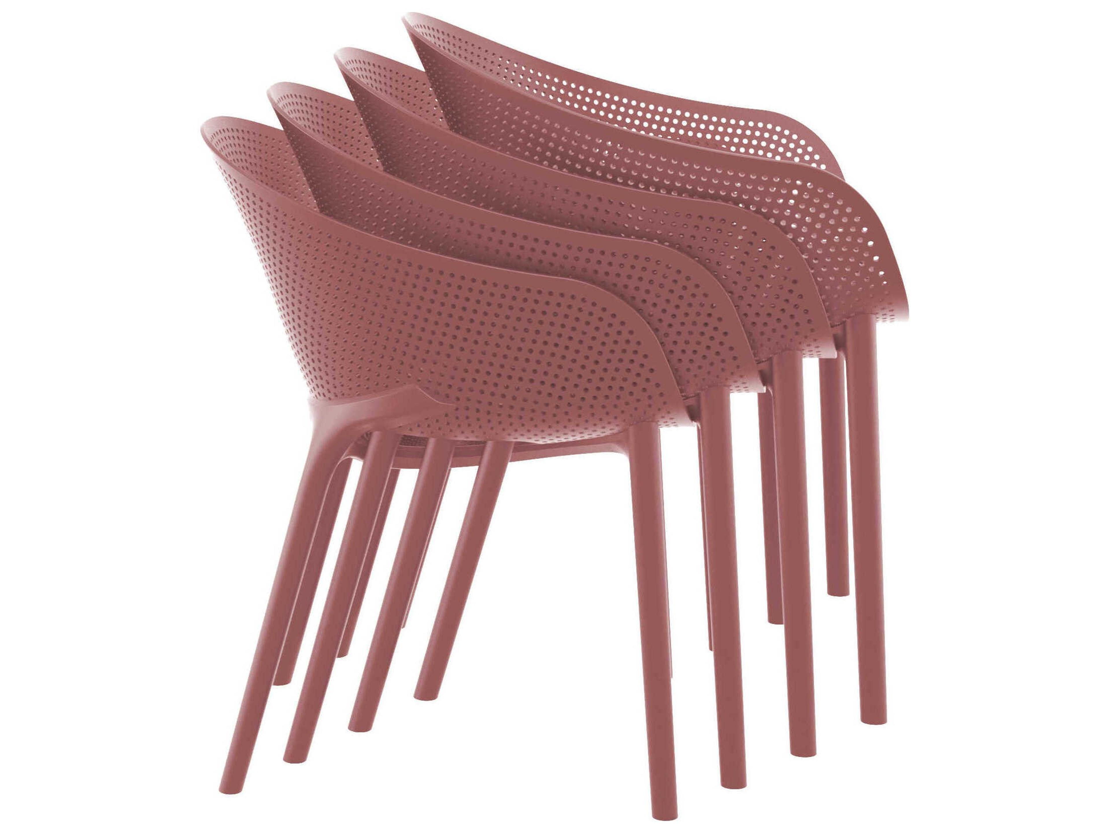 Compamia Sky White Marsala Polypropylene Dining Set