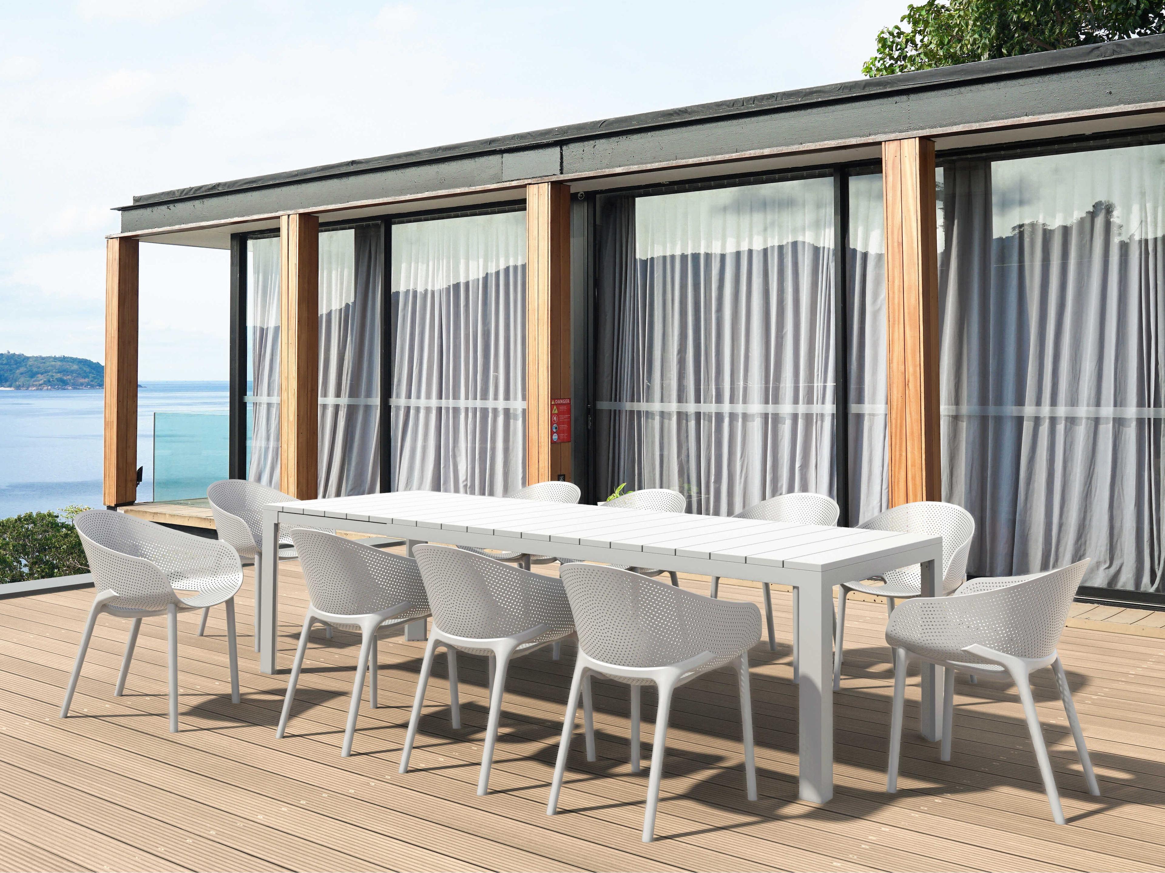 Compamia Sky White Polypropylene Dining Set