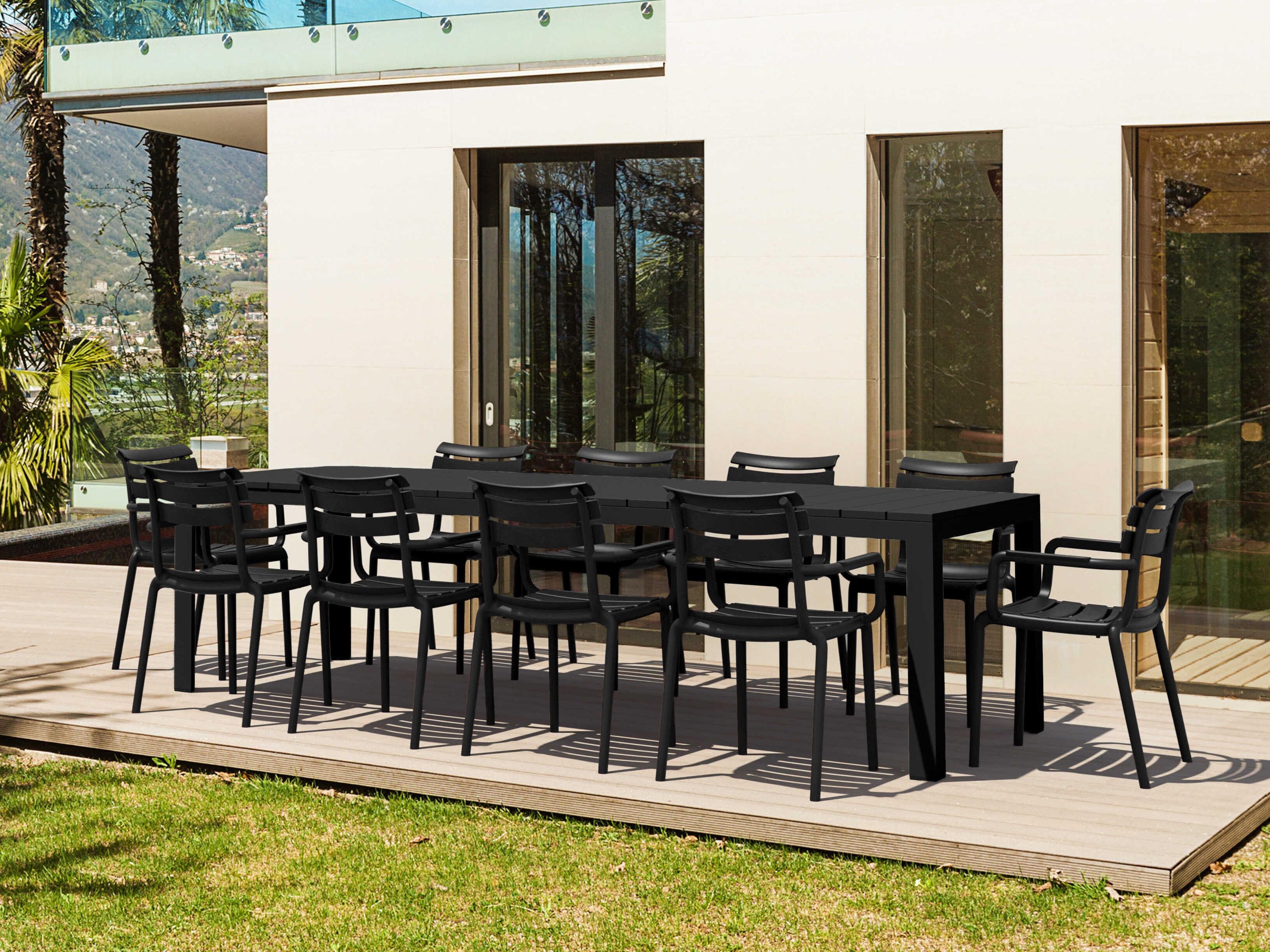 Paris Black Polypropylene Dining Set