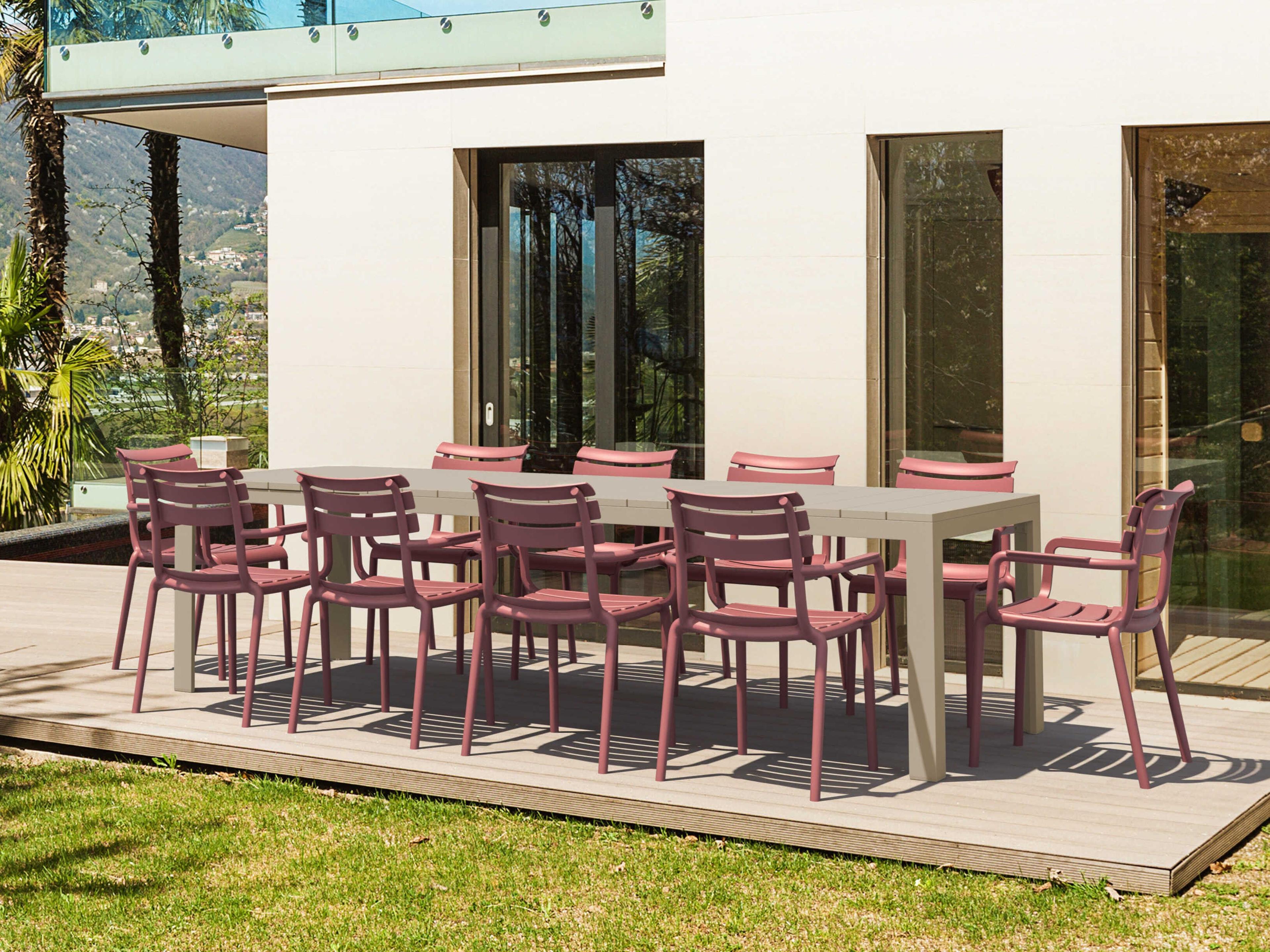 Paris Taupe Marsala Polypropylene Dining Set