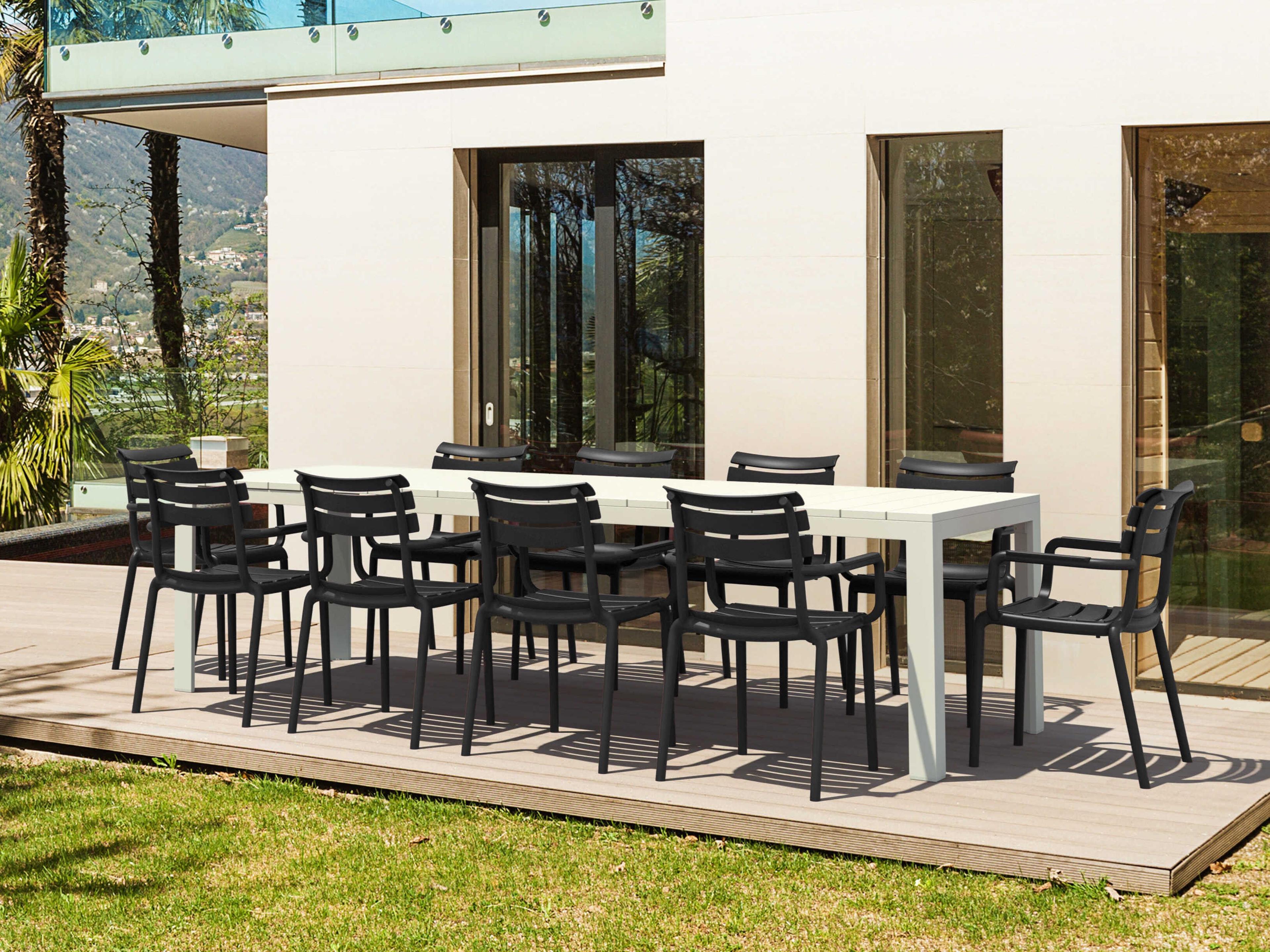 Paris White Black Polypropylene Dining Set