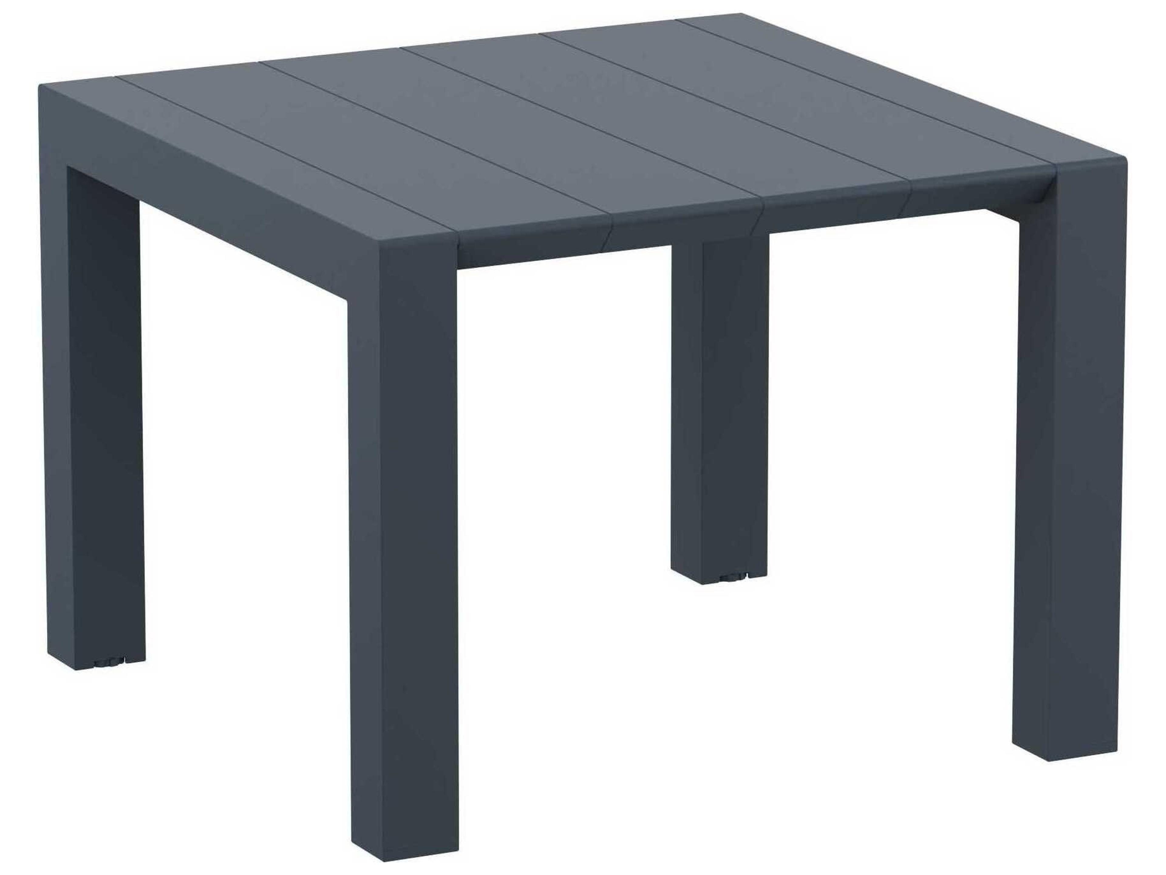 Vegas Wicker Dark Gray Polypropylene Square Dining Table