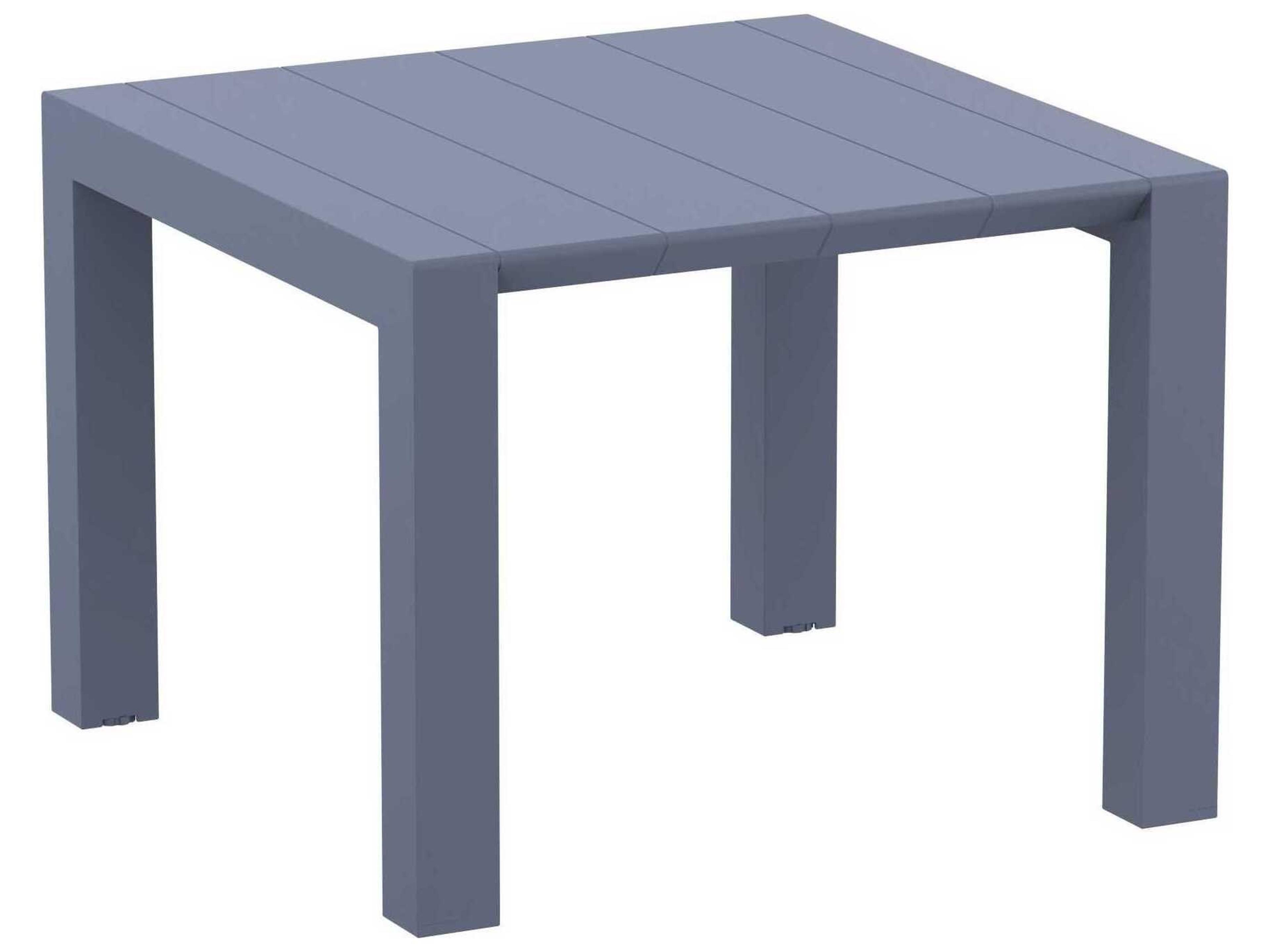 Vegas Dark Gray Polypropylene Square Dining Table
