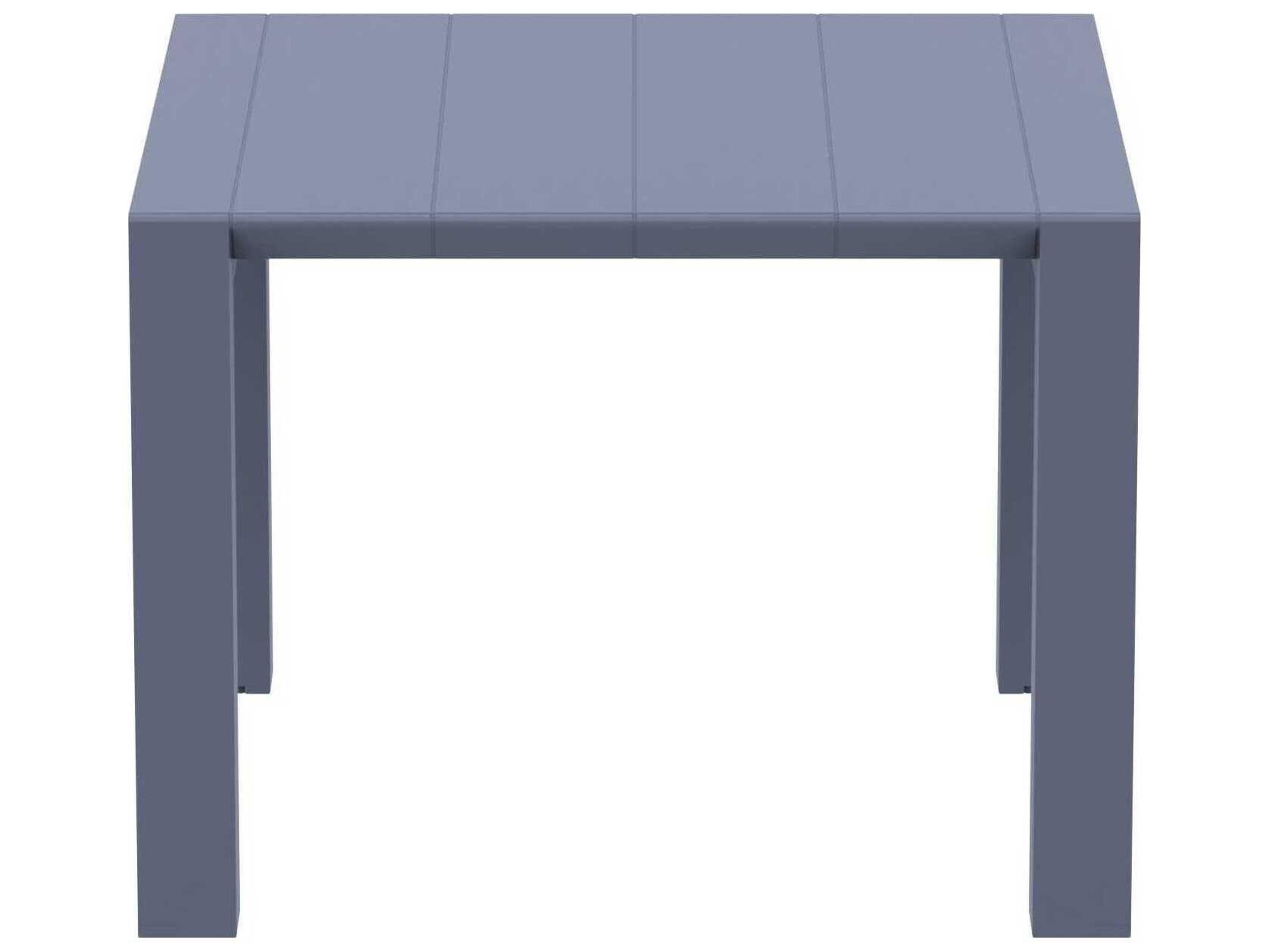 Compamia Vegas Dark Gray Polypropylene Square Dining Table