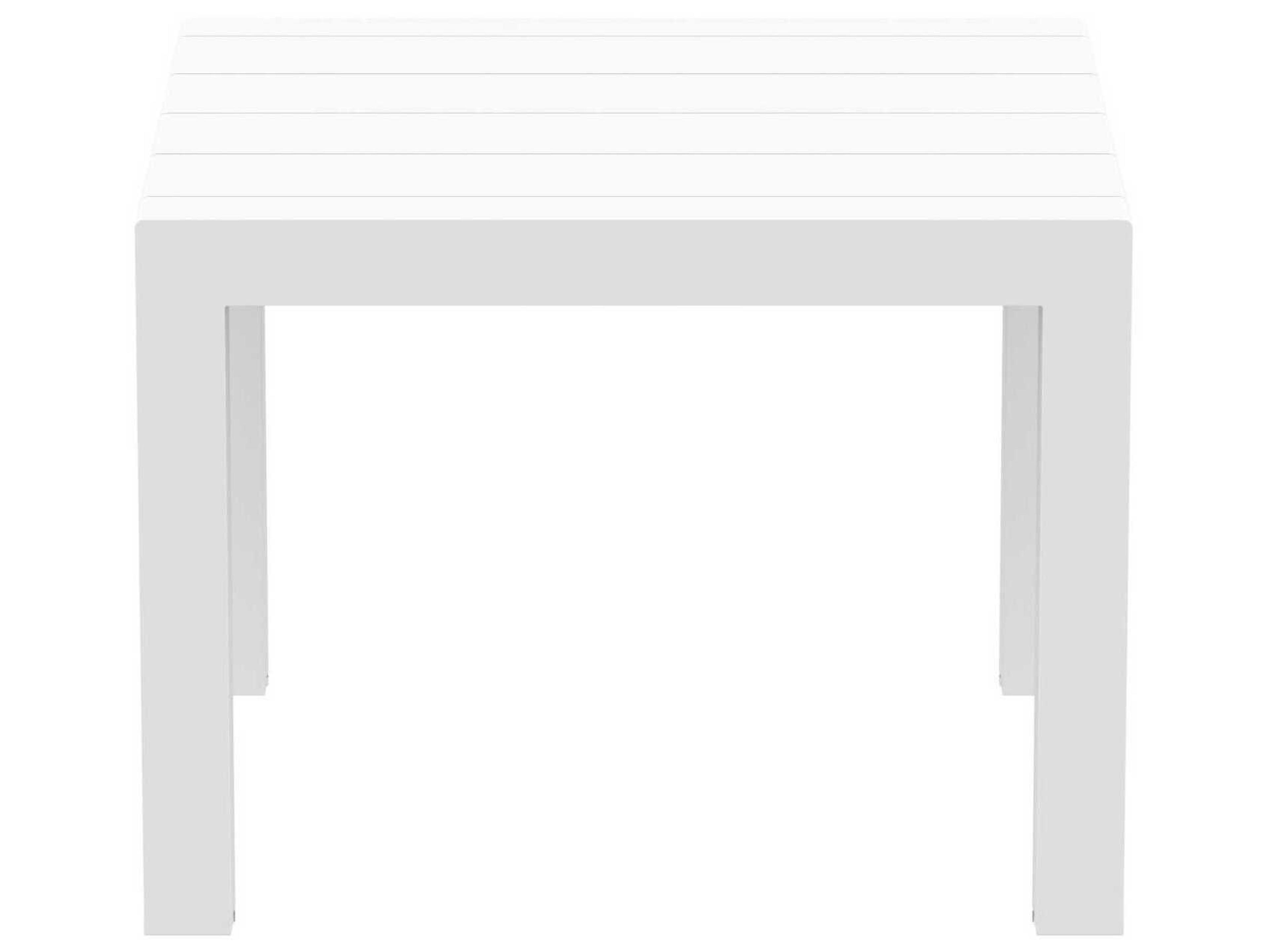 Compamia Vegas Wicker White Polypropylene Square Dining Table