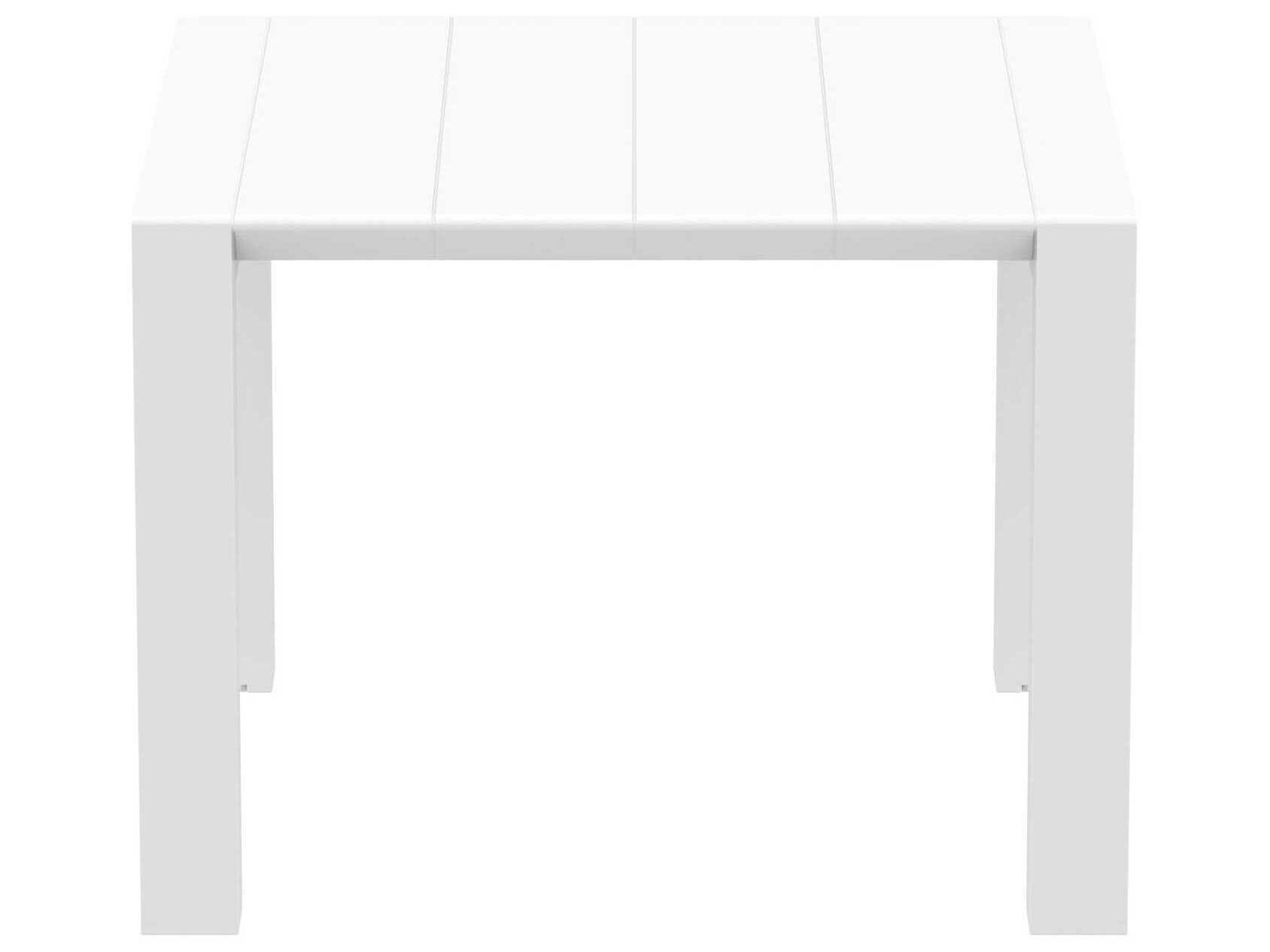 Compamia Vegas Wicker White Polypropylene Square Dining Table