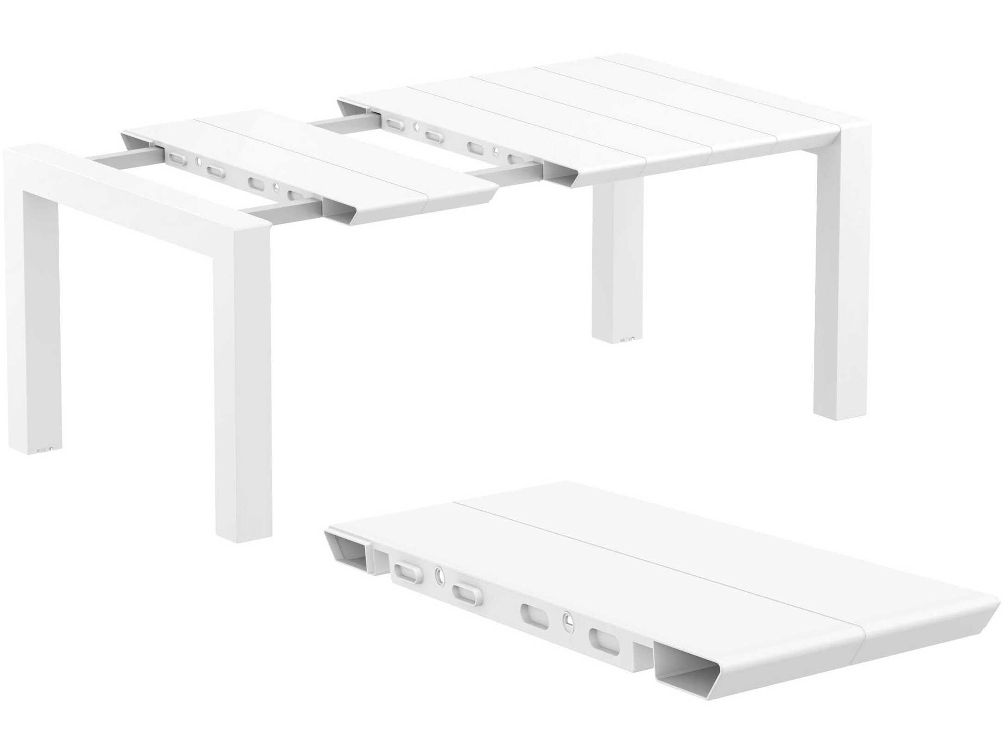 Compamia Vegas Wicker White Polypropylene Square Dining Table