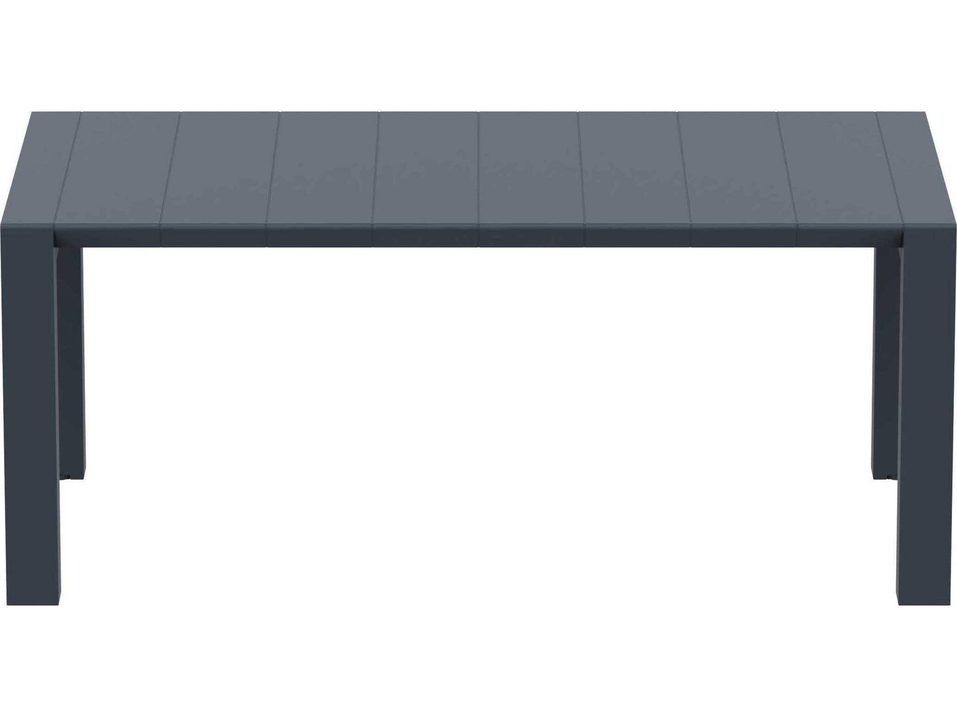 Compamia Vegas Wicker Dark Gray Polypropylene Rectangular Dining Table