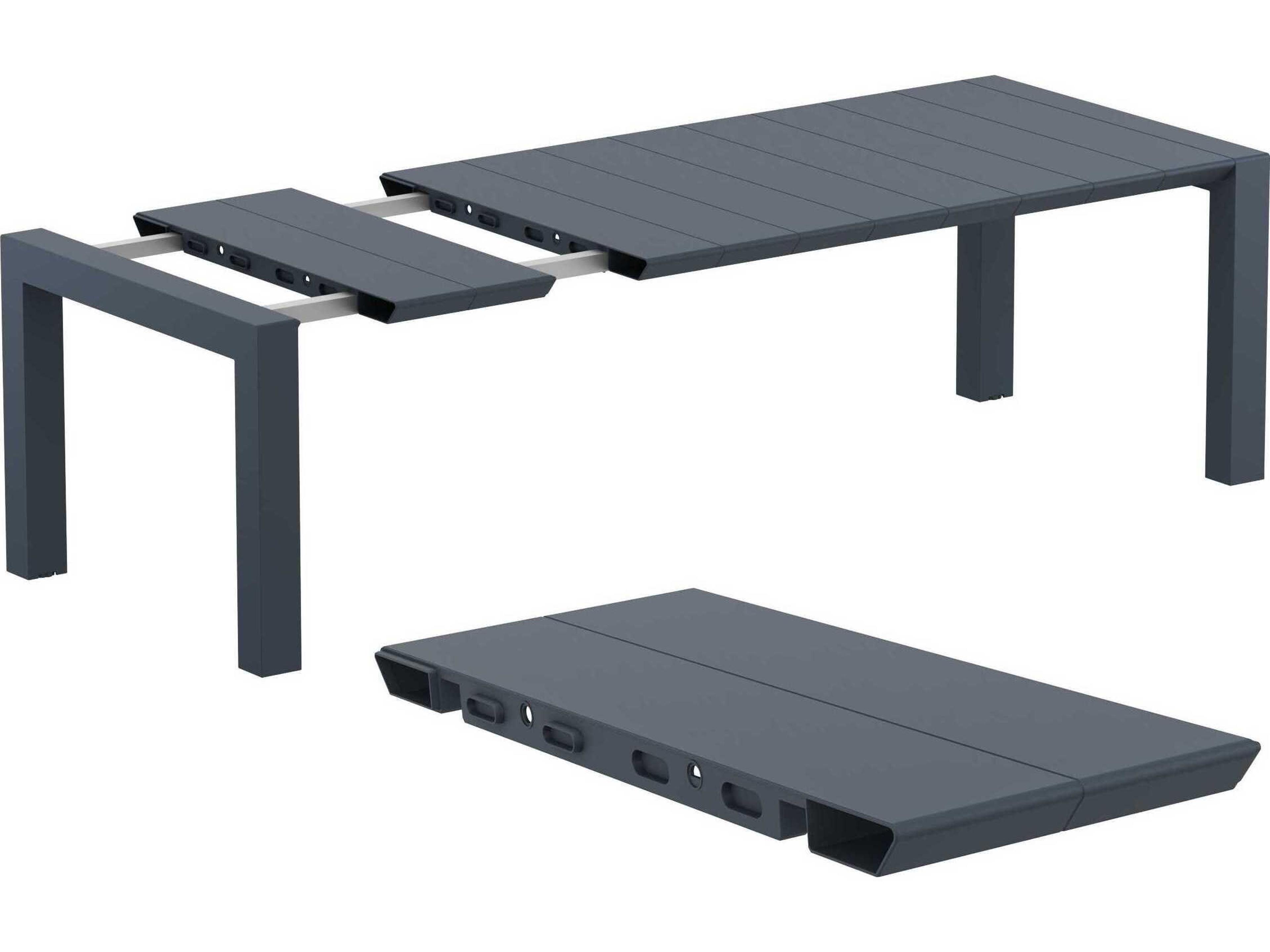 Compamia Vegas Wicker Dark Gray Polypropylene Rectangular Dining Table