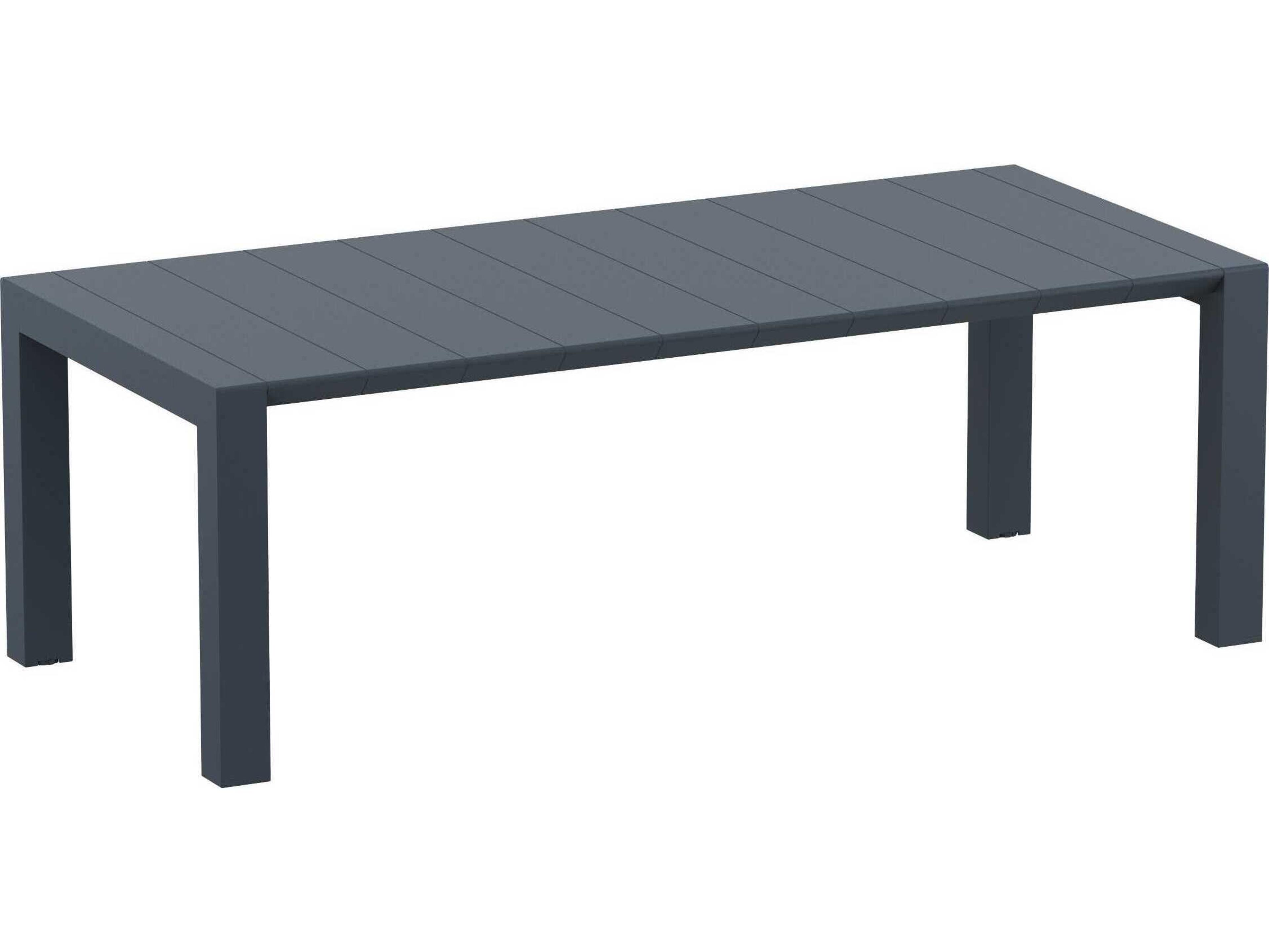 Compamia Vegas Wicker Dark Gray Polypropylene Rectangular Dining Table
