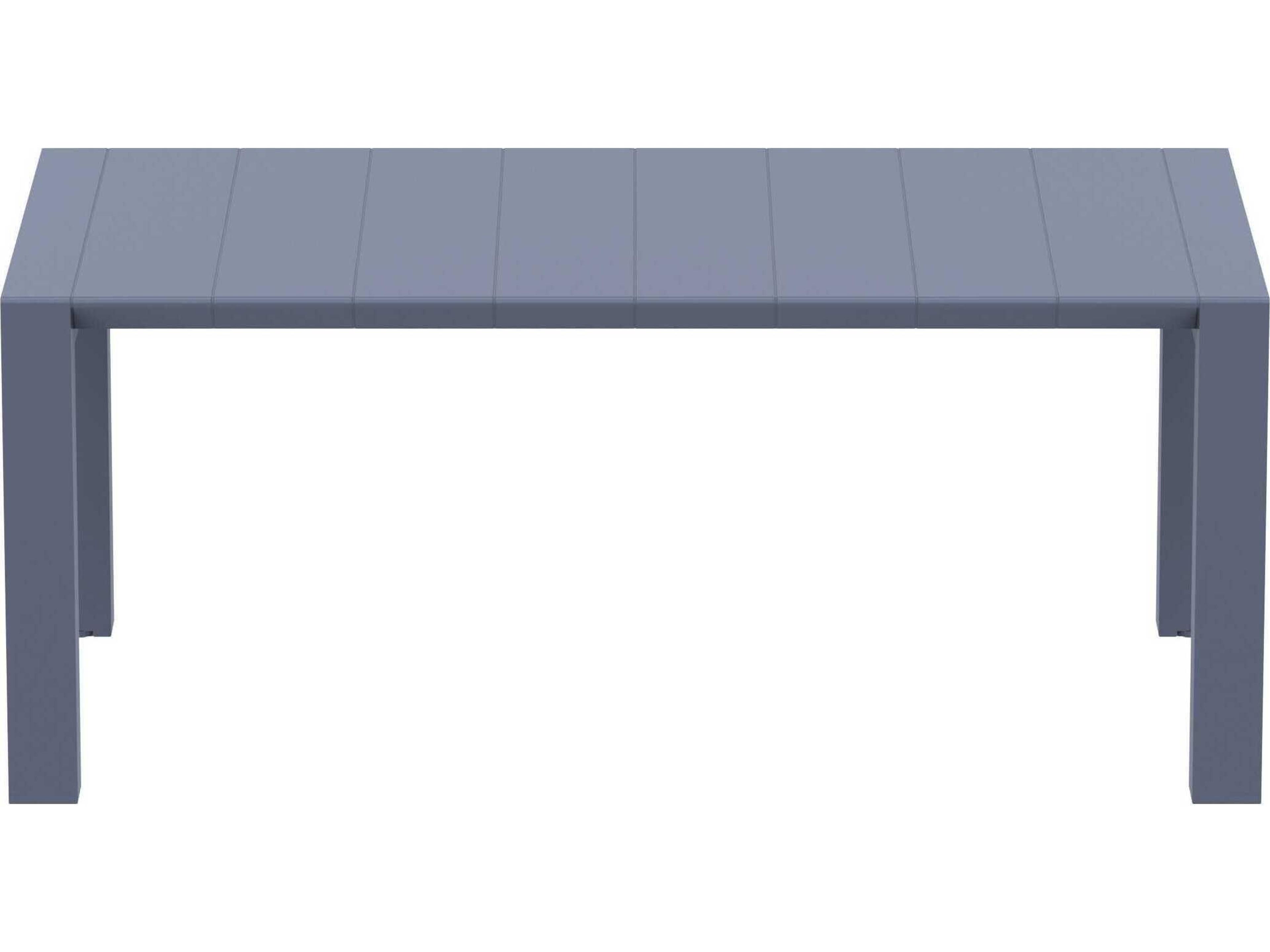 Compamia Vegas Dark Gray Polypropylene Rectangular Dining Table