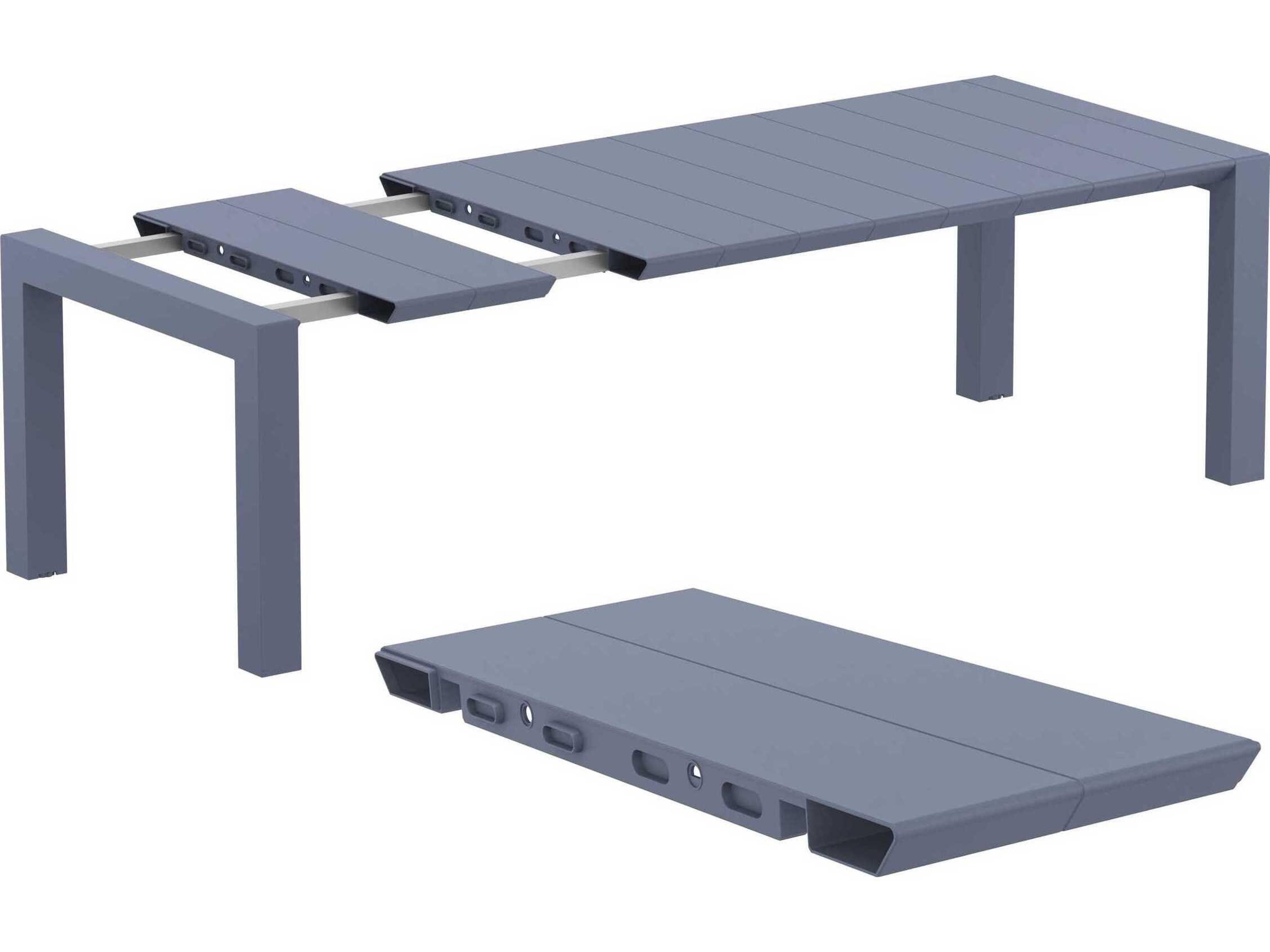 Compamia Vegas Dark Gray Polypropylene Rectangular Dining Table