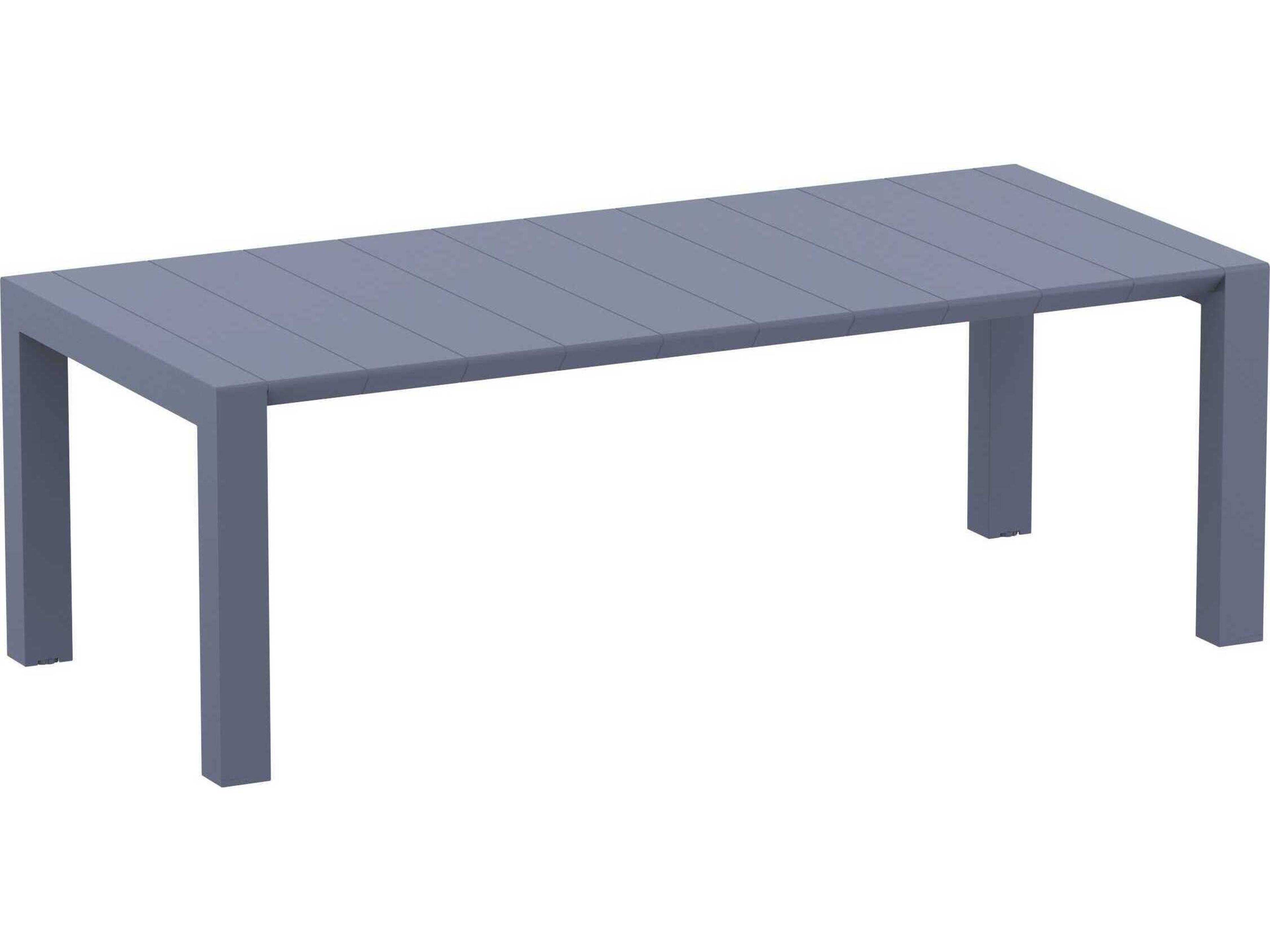 Compamia Vegas Dark Gray Polypropylene Rectangular Dining Table