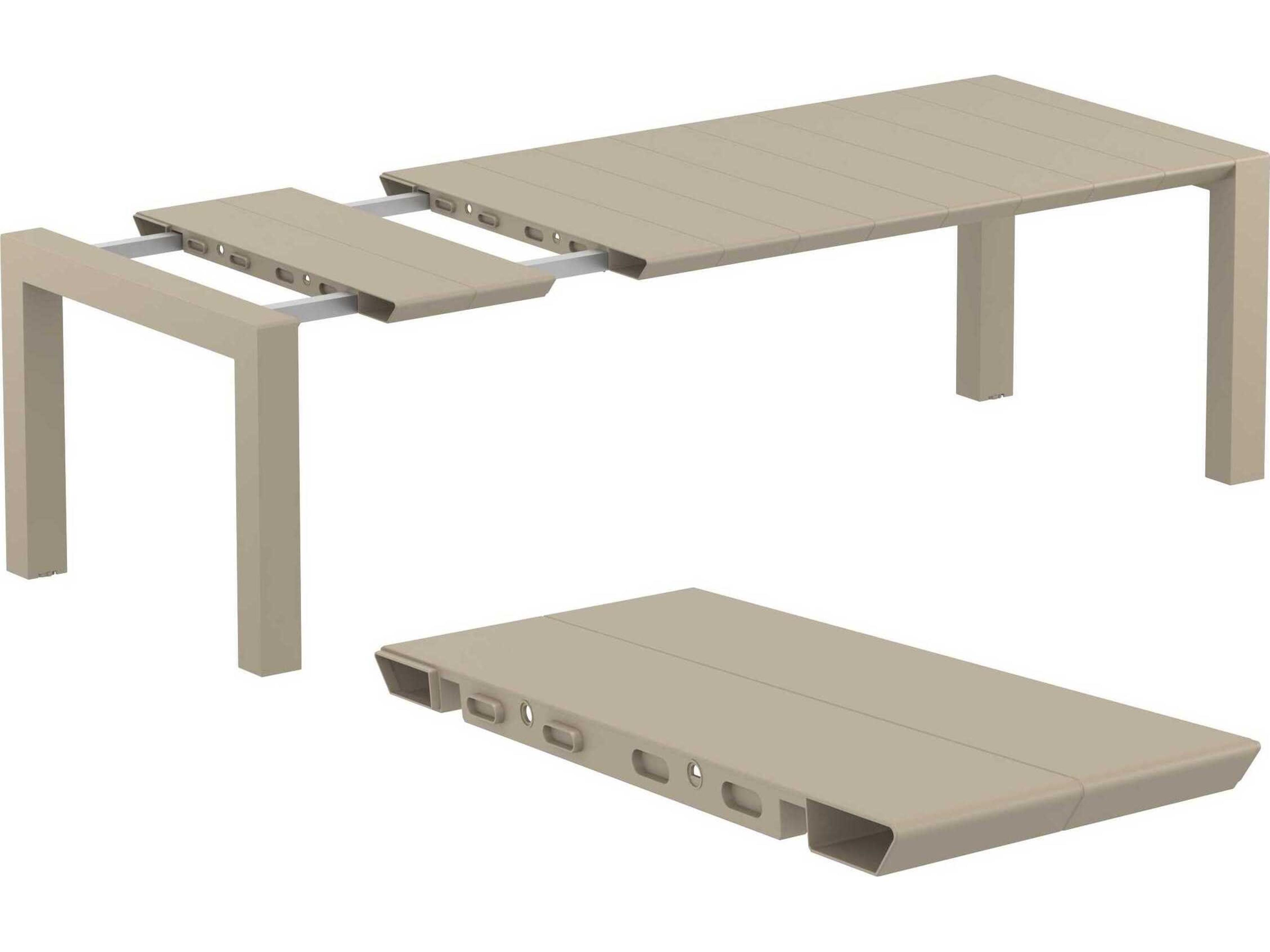 Compamia Vegas Taupe Polypropylene Rectangular Dining Table