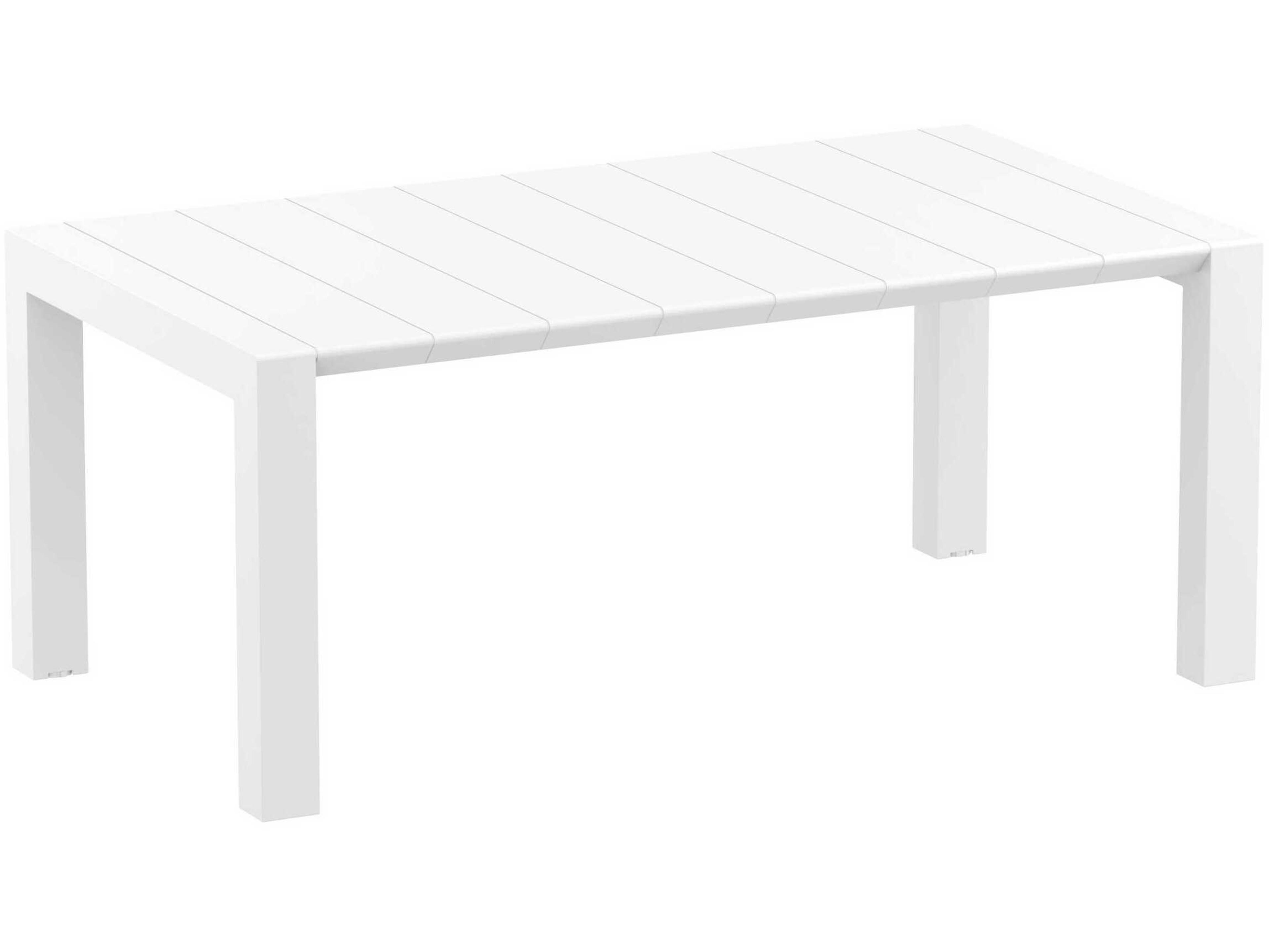 Vegas Wicker White Polypropylene Rectangular Dining Table