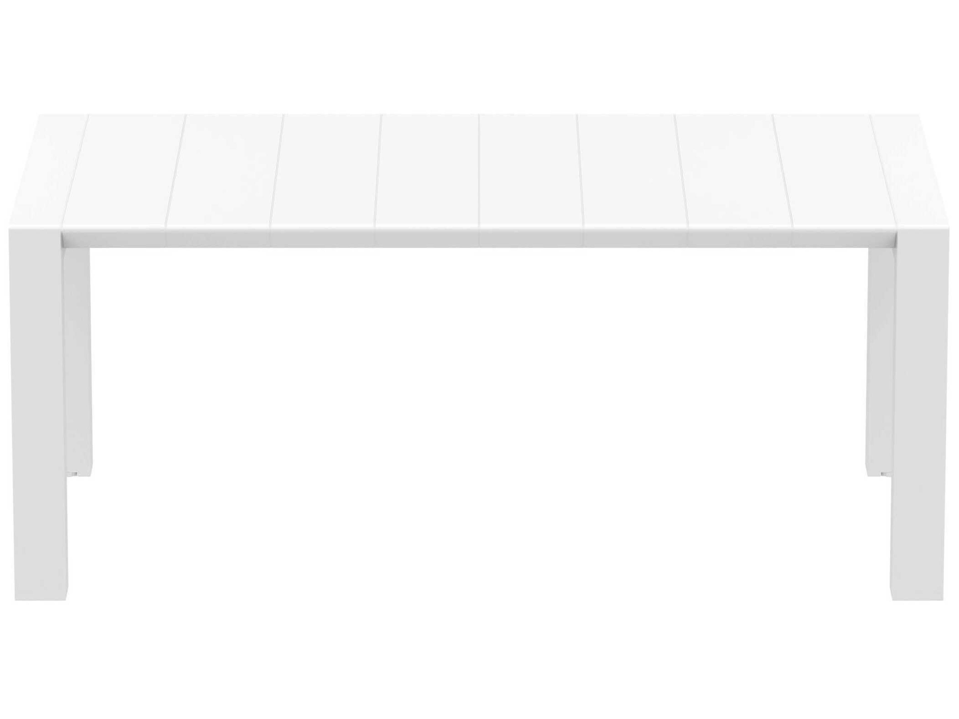 Compamia Vegas Wicker White Polypropylene Rectangular Dining Table