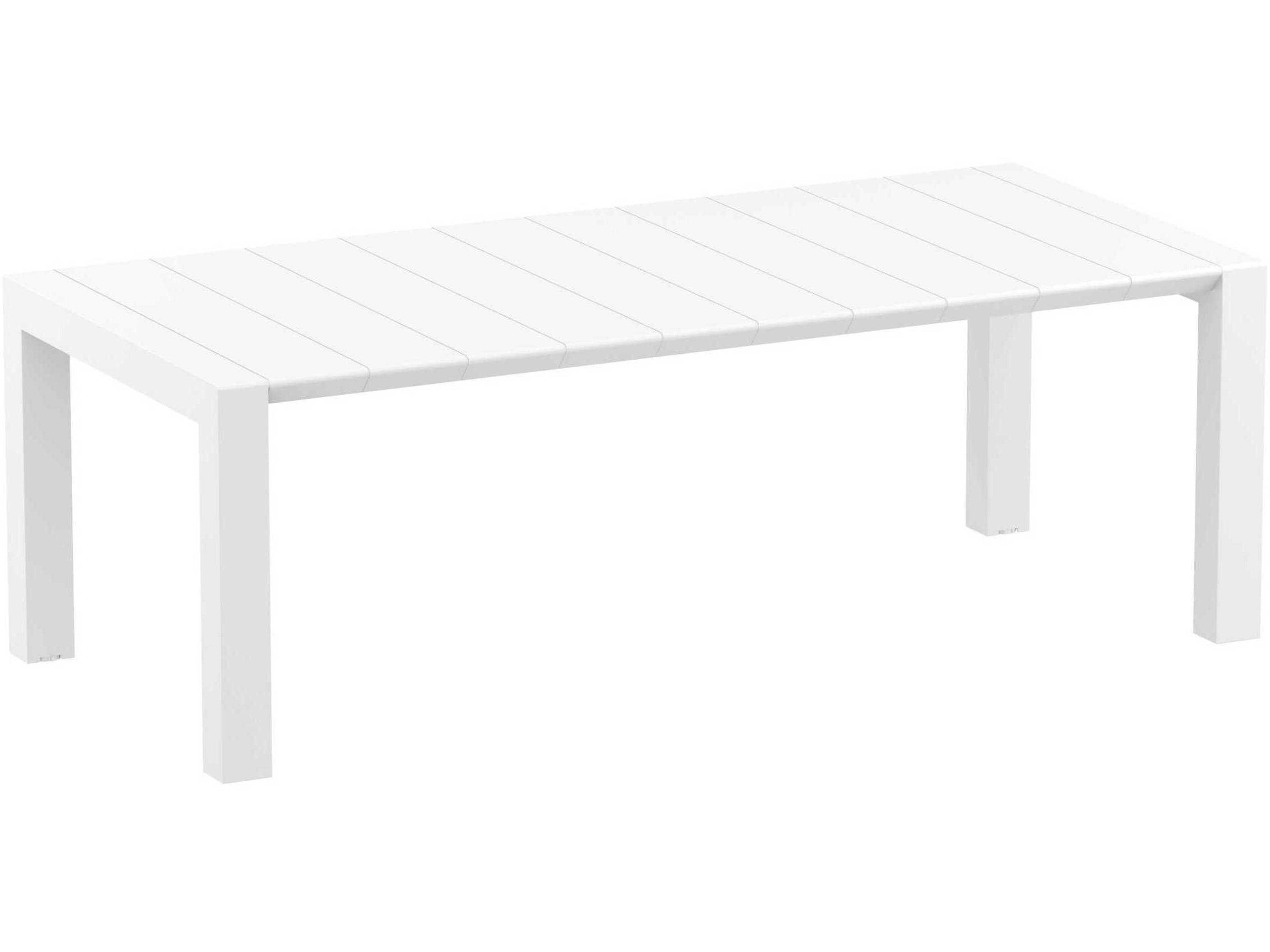 Compamia Vegas Wicker White Polypropylene Rectangular Dining Table
