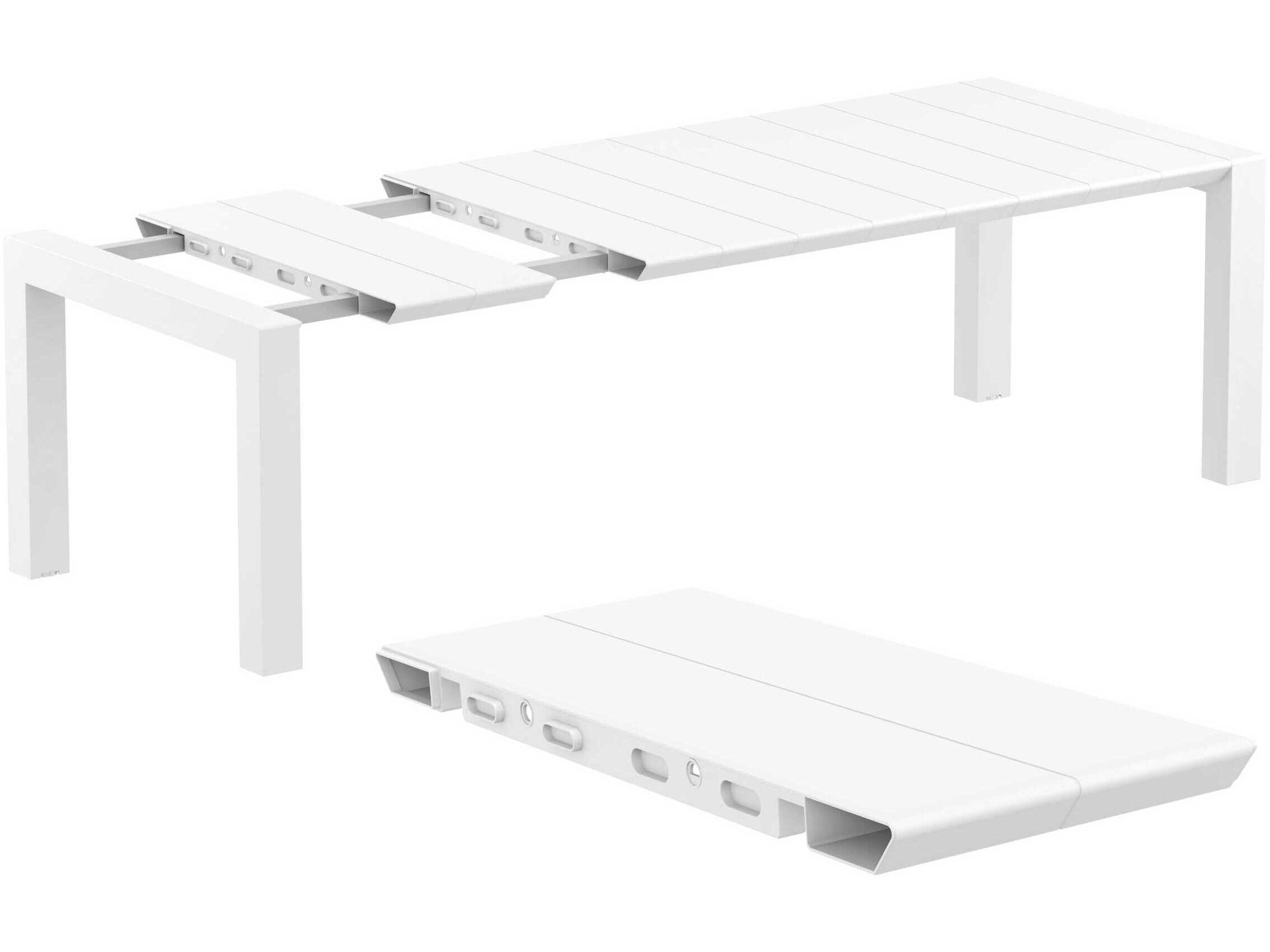Compamia Vegas White Polypropylene Rectangular Dining Table