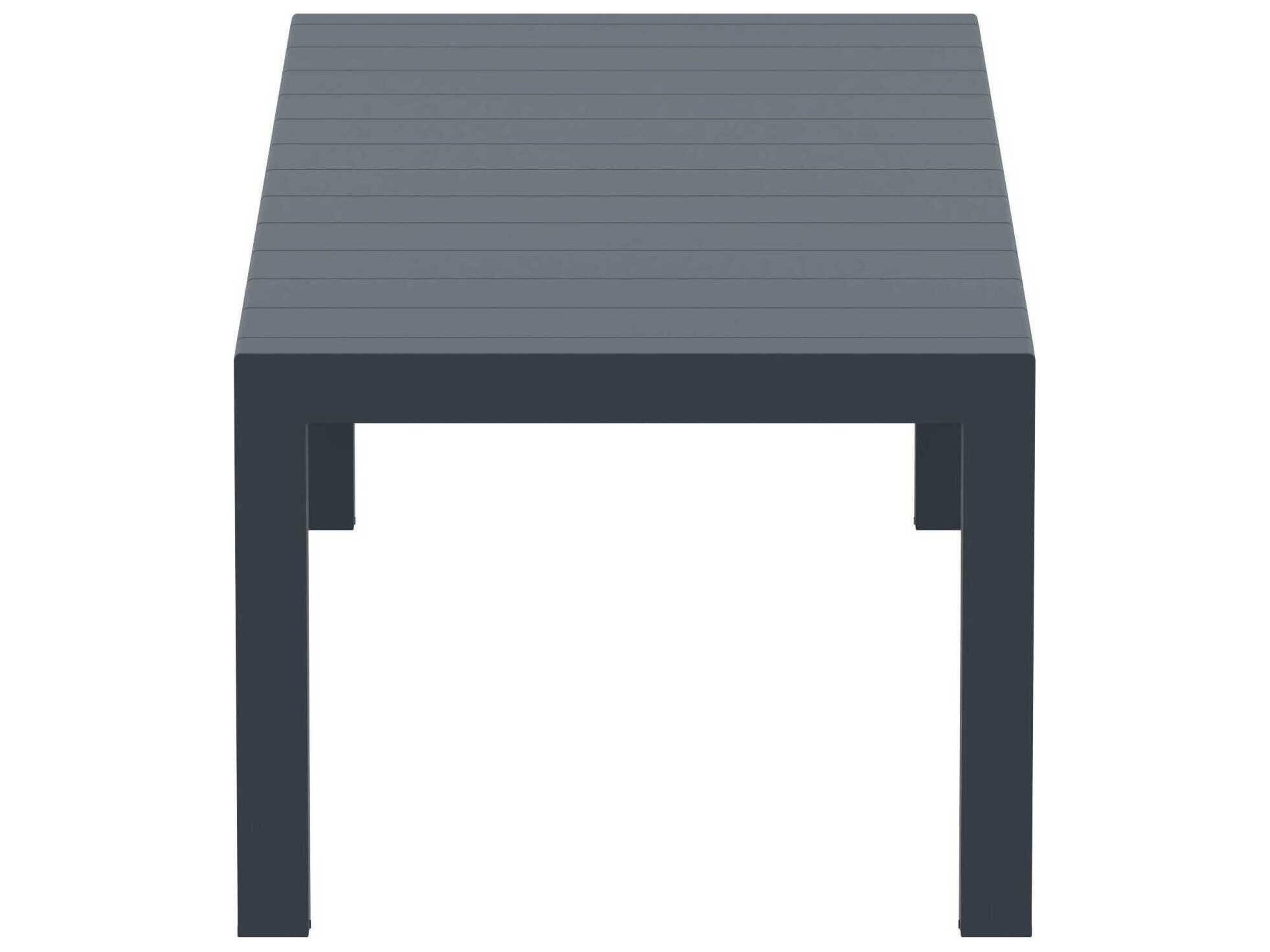 Compamia Vegas Wicker Dark Gray Polypropylene Rectangular Dining Table