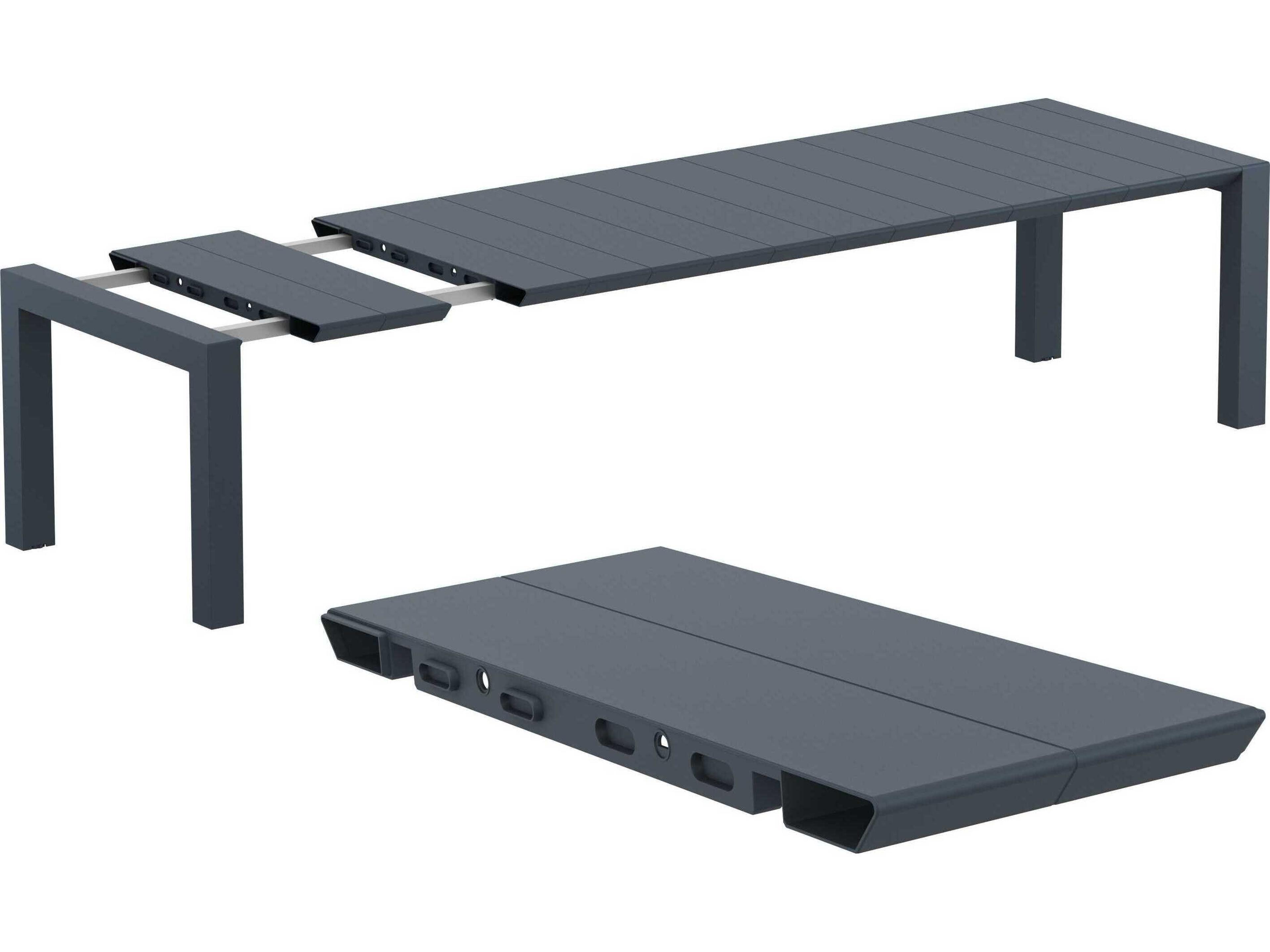 Compamia Vegas Wicker Dark Gray Polypropylene Rectangular Dining Table