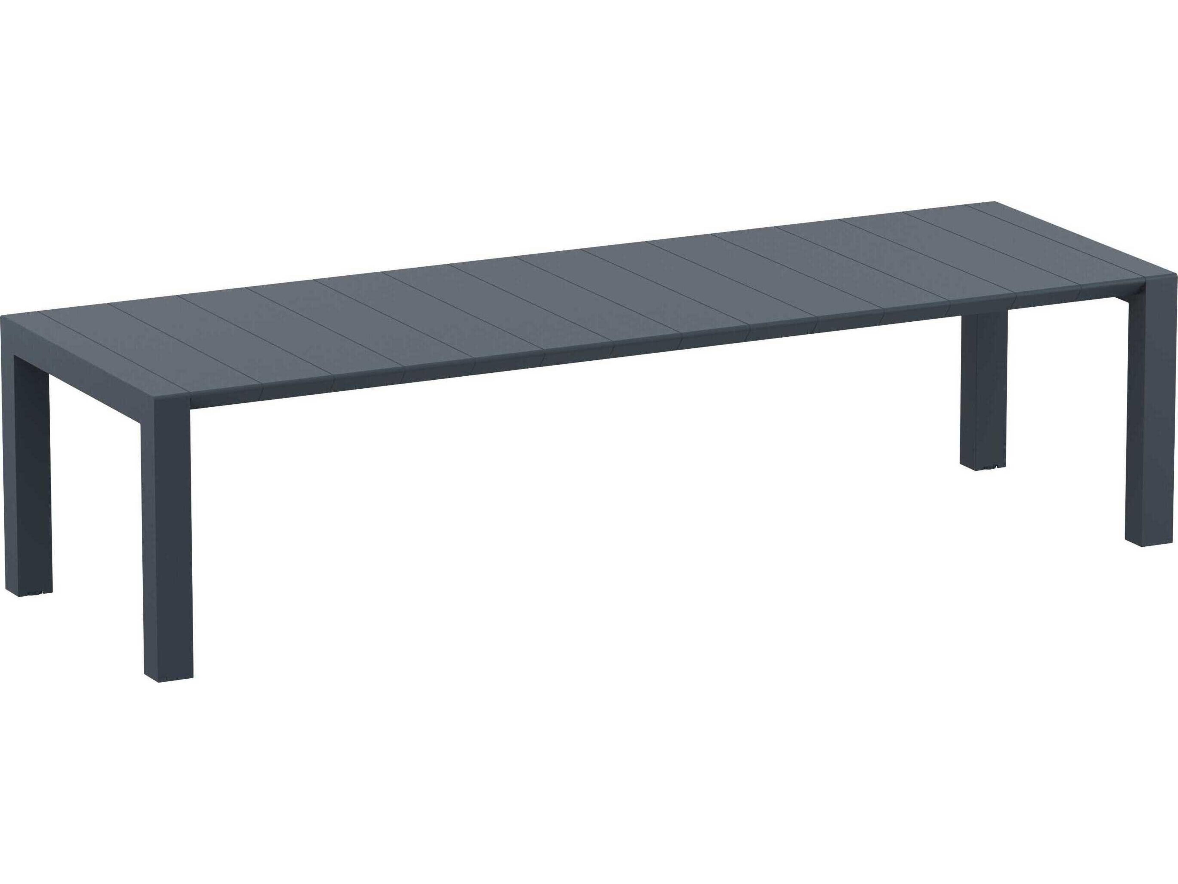 Compamia Vegas Wicker Dark Gray Polypropylene Rectangular Dining Table