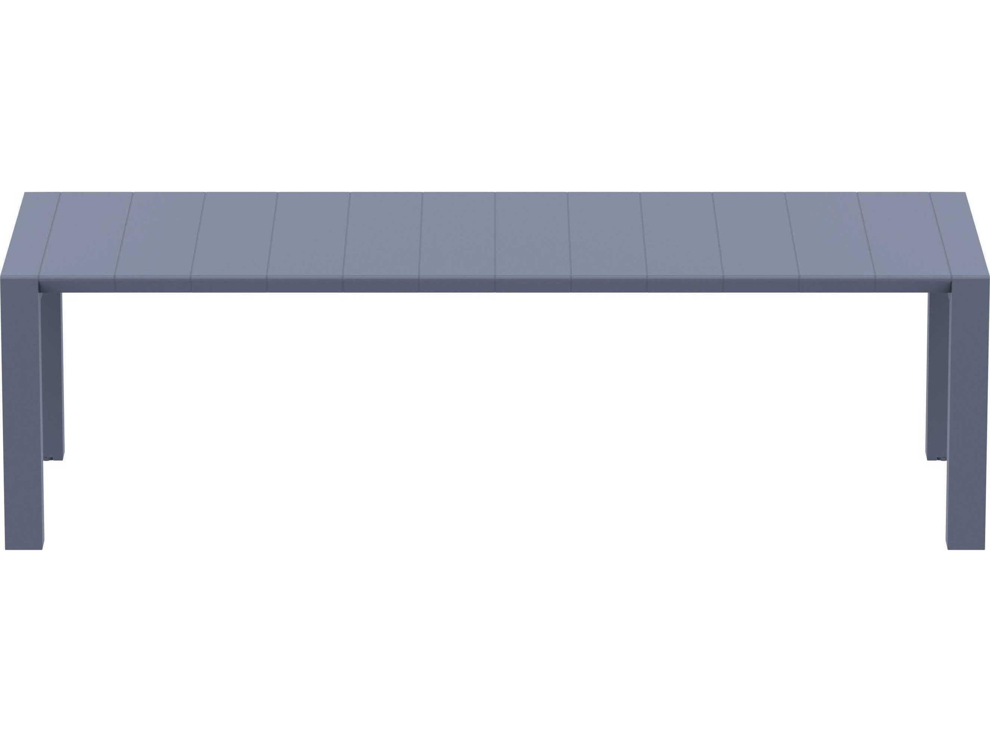 Compamia Vegas Dark Gray Polypropylene Rectangular Dining Table