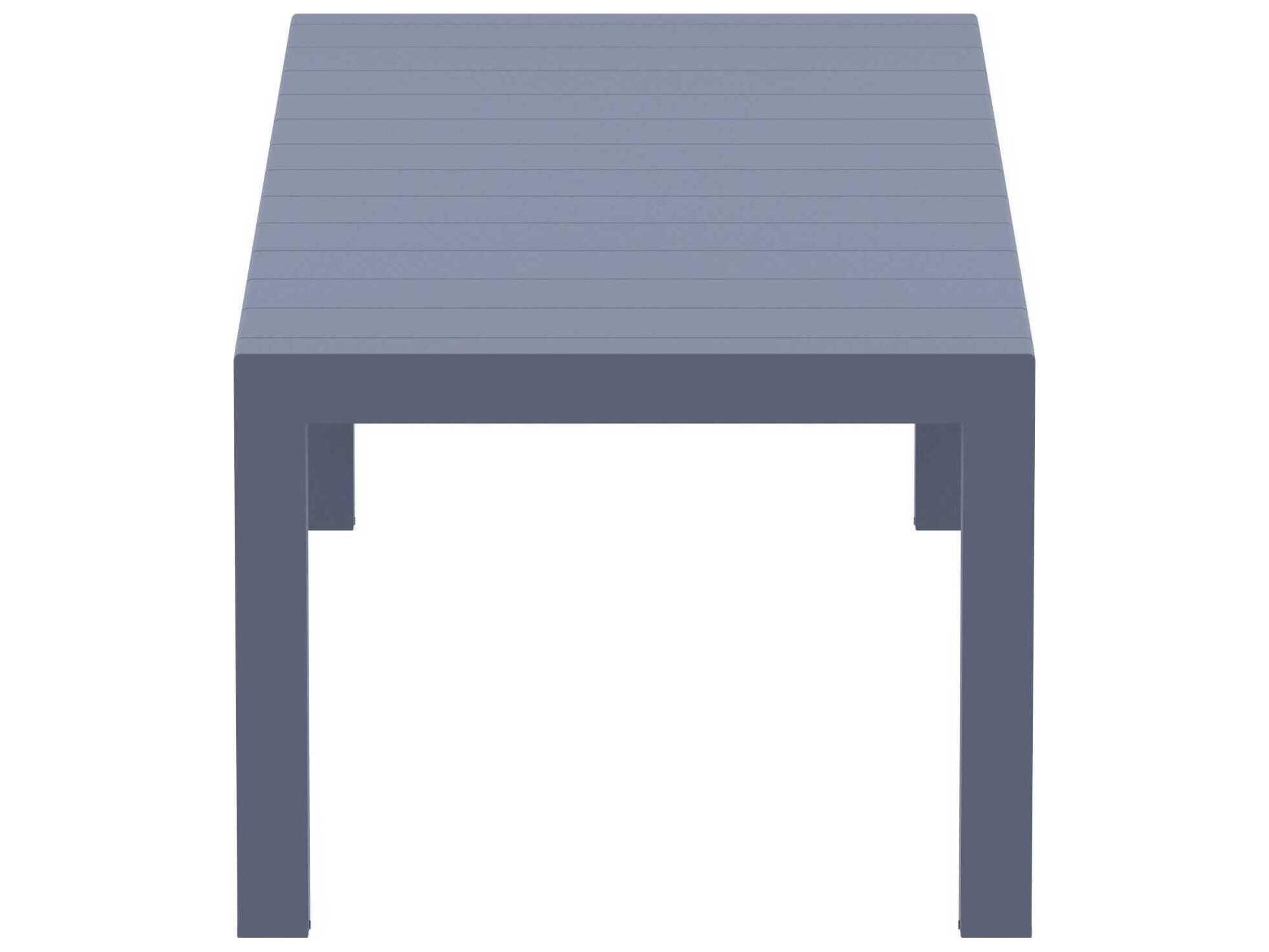Compamia Vegas Dark Gray Polypropylene Rectangular Dining Table