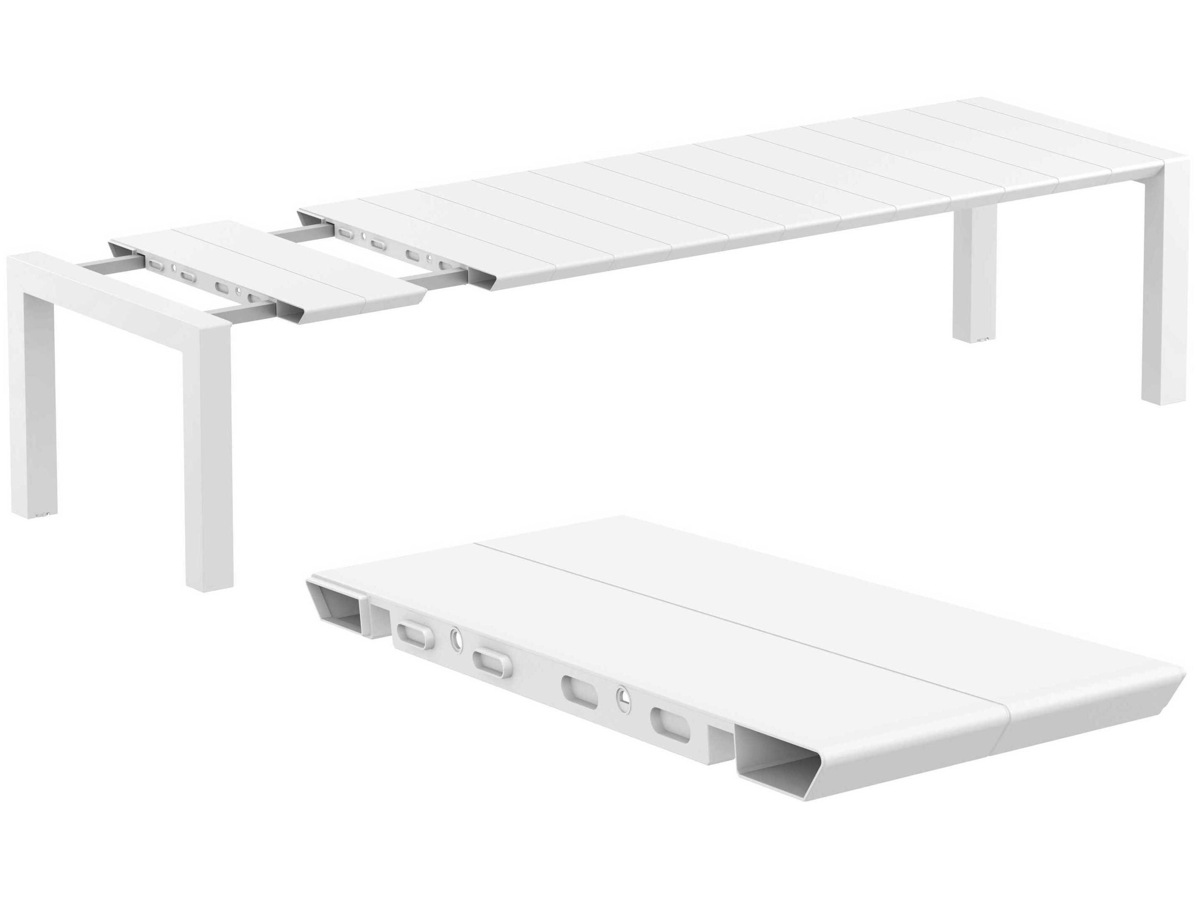 Compamia Vegas Wicker White Polypropylene Rectangular Dining Table
