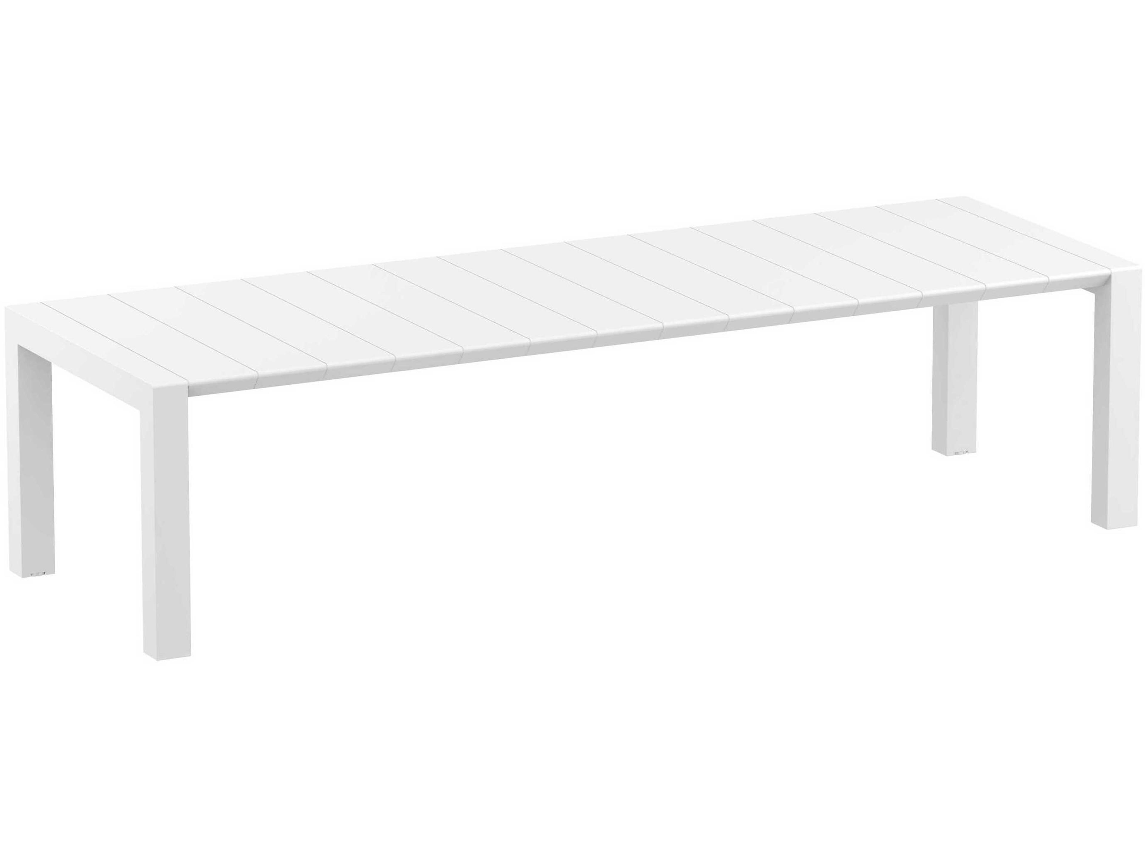 Compamia Vegas Wicker White Polypropylene Rectangular Dining Table