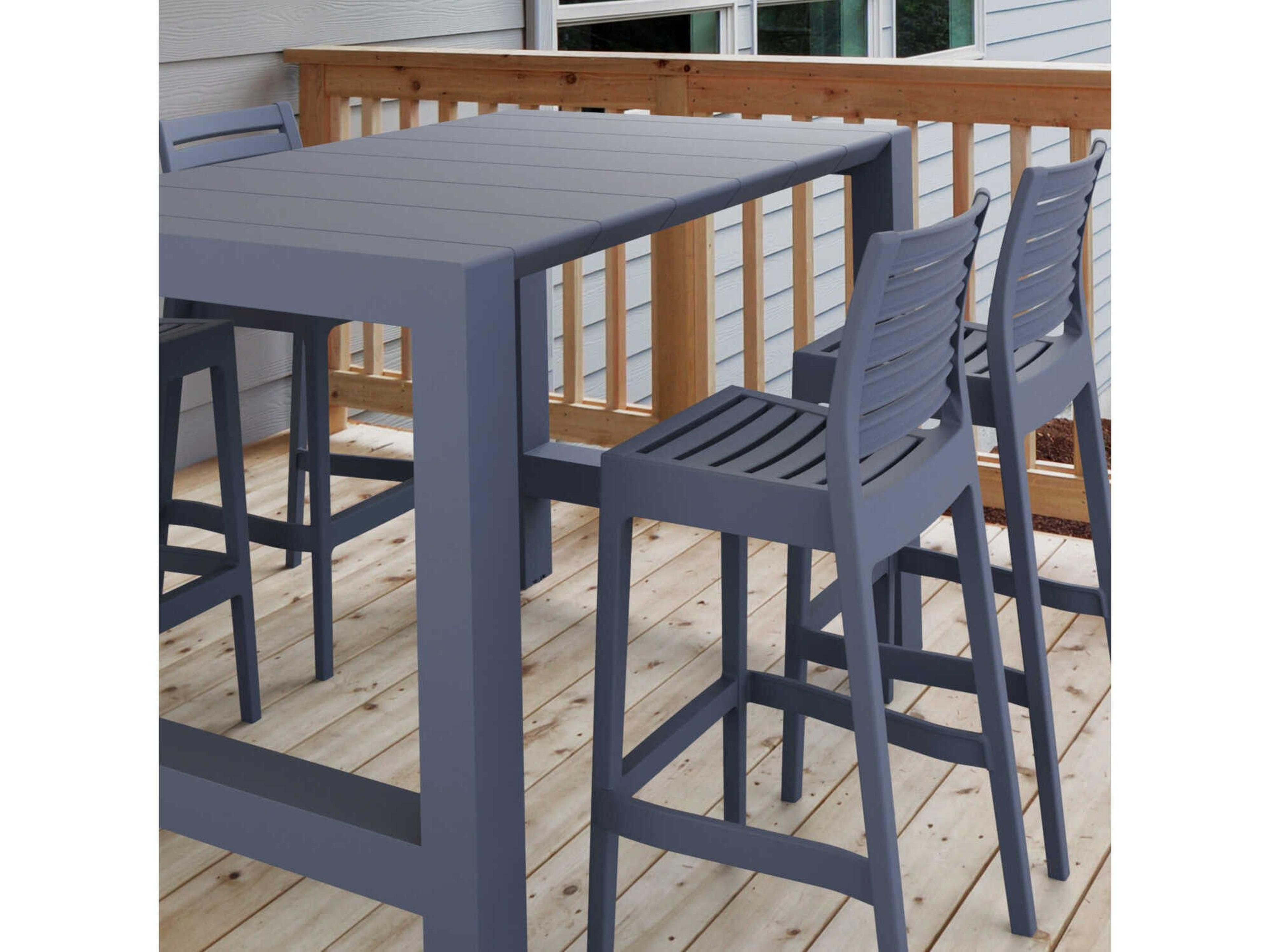 Compamia Vegas Dark Gray Polypropylene Dining Set