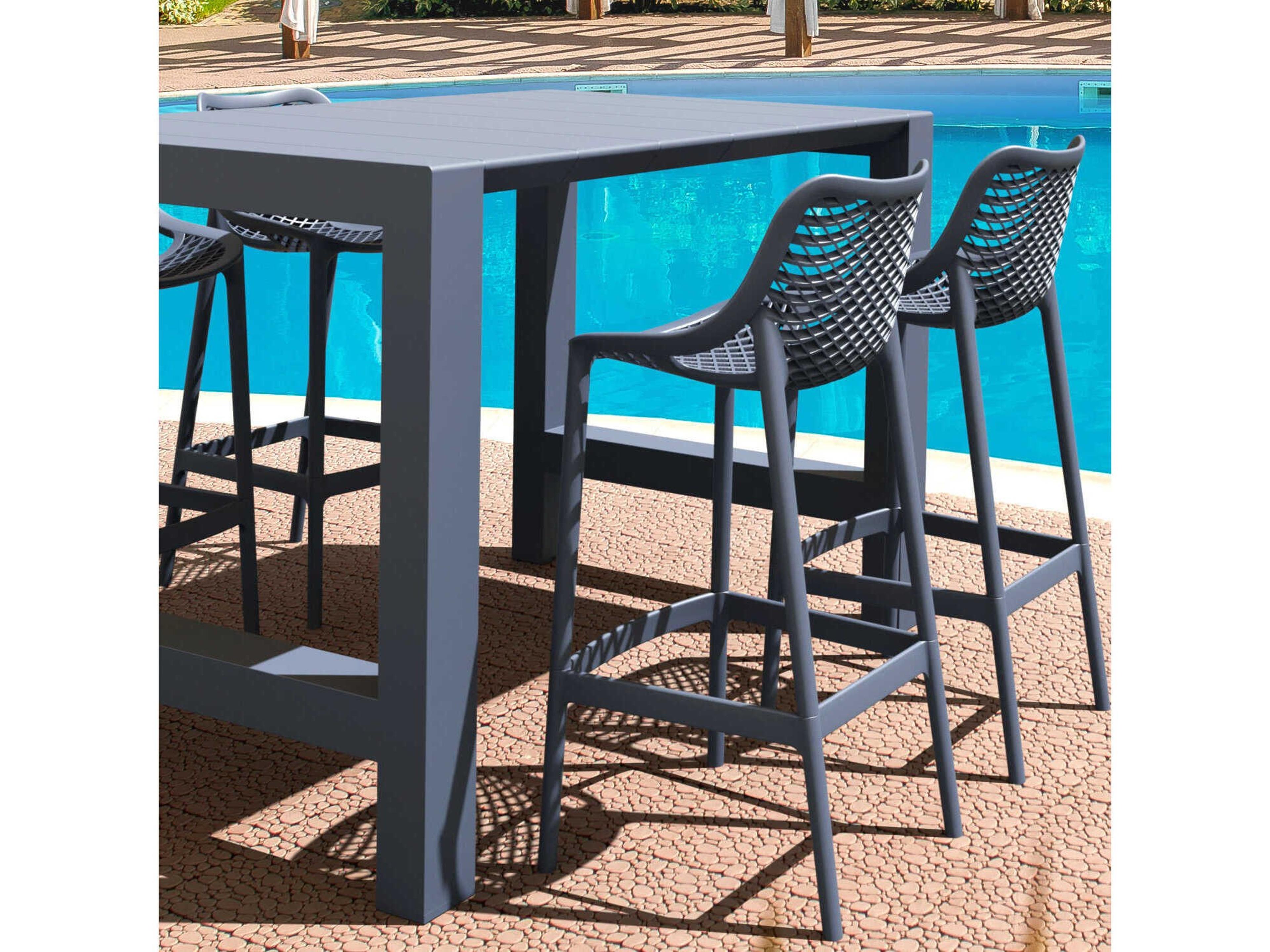 Compamia Vegas Dark Gray Polypropylene Dining Set