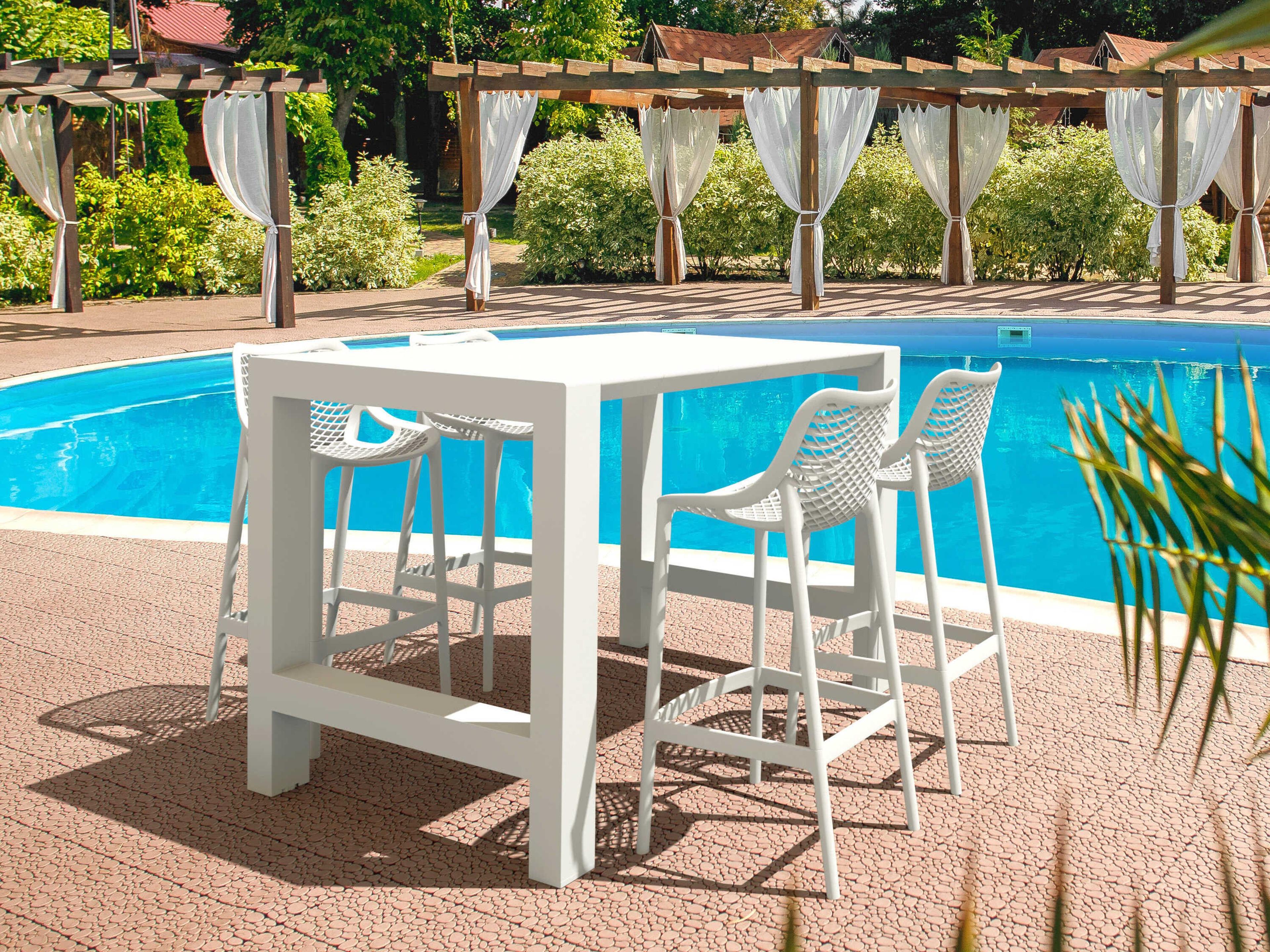 Vegas White Polypropylene Dining Set