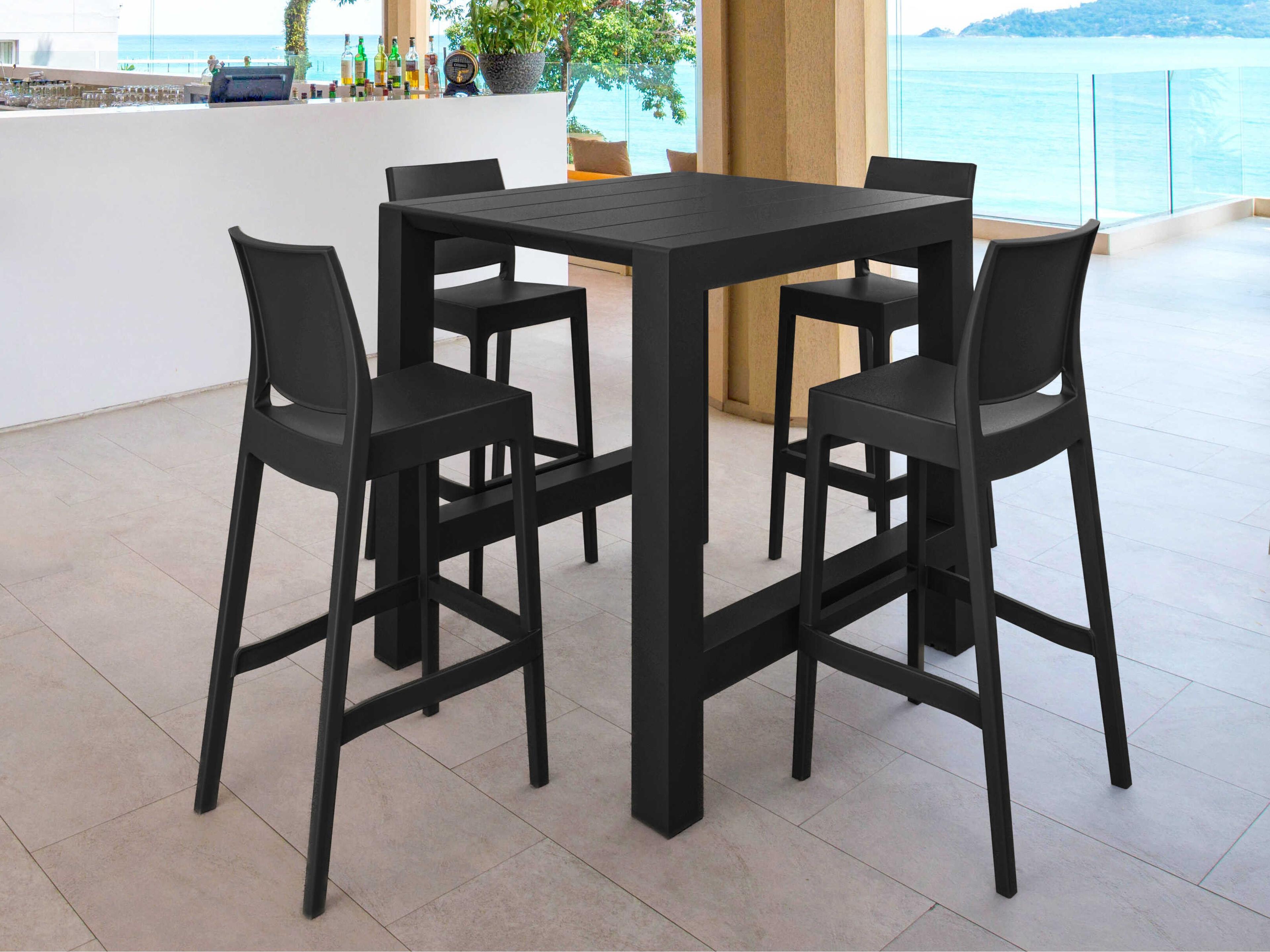 Vegas Black Polypropylene Dining Set