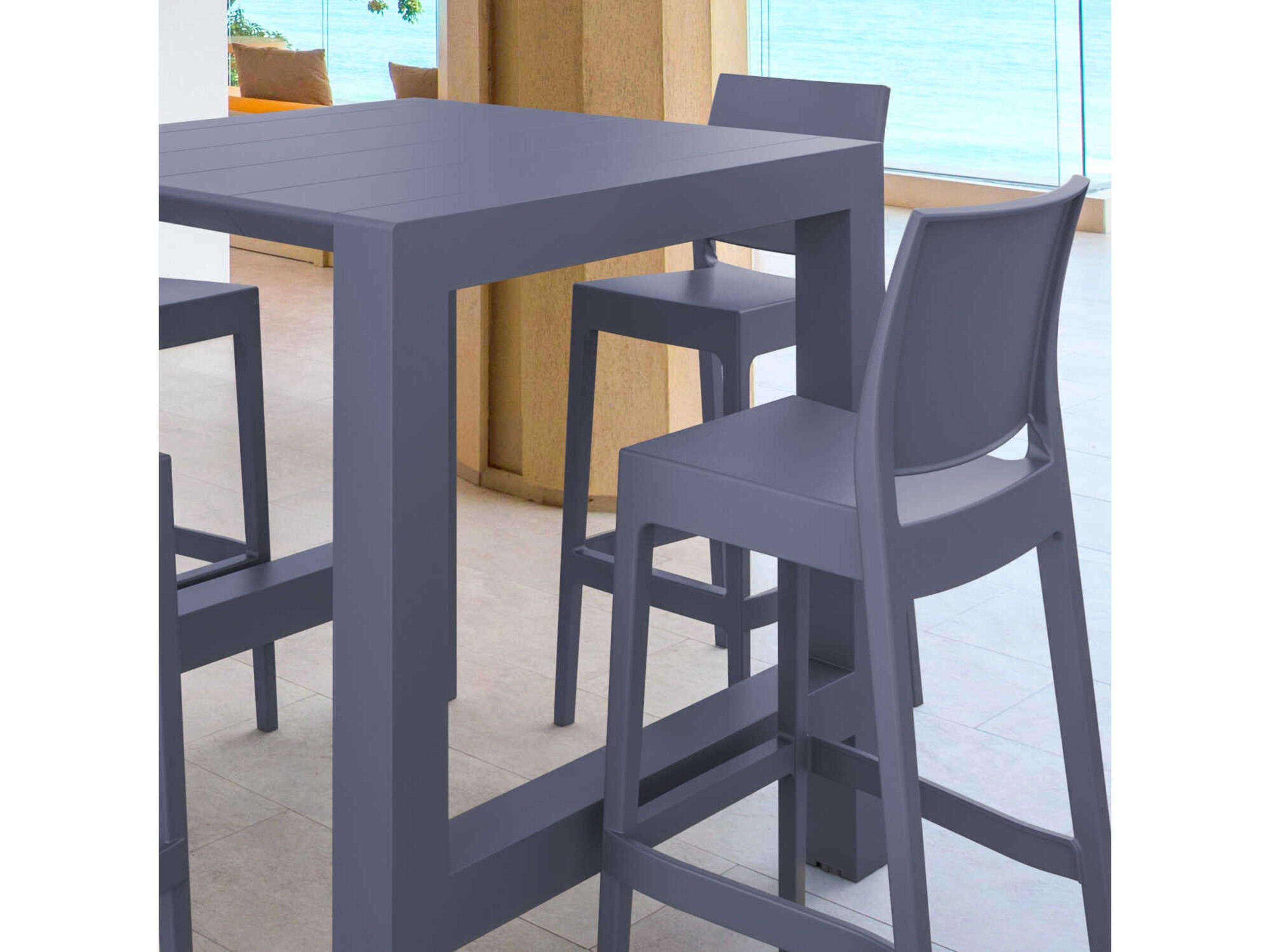 Compamia Vegas Dark Gray Polypropylene Dining Set