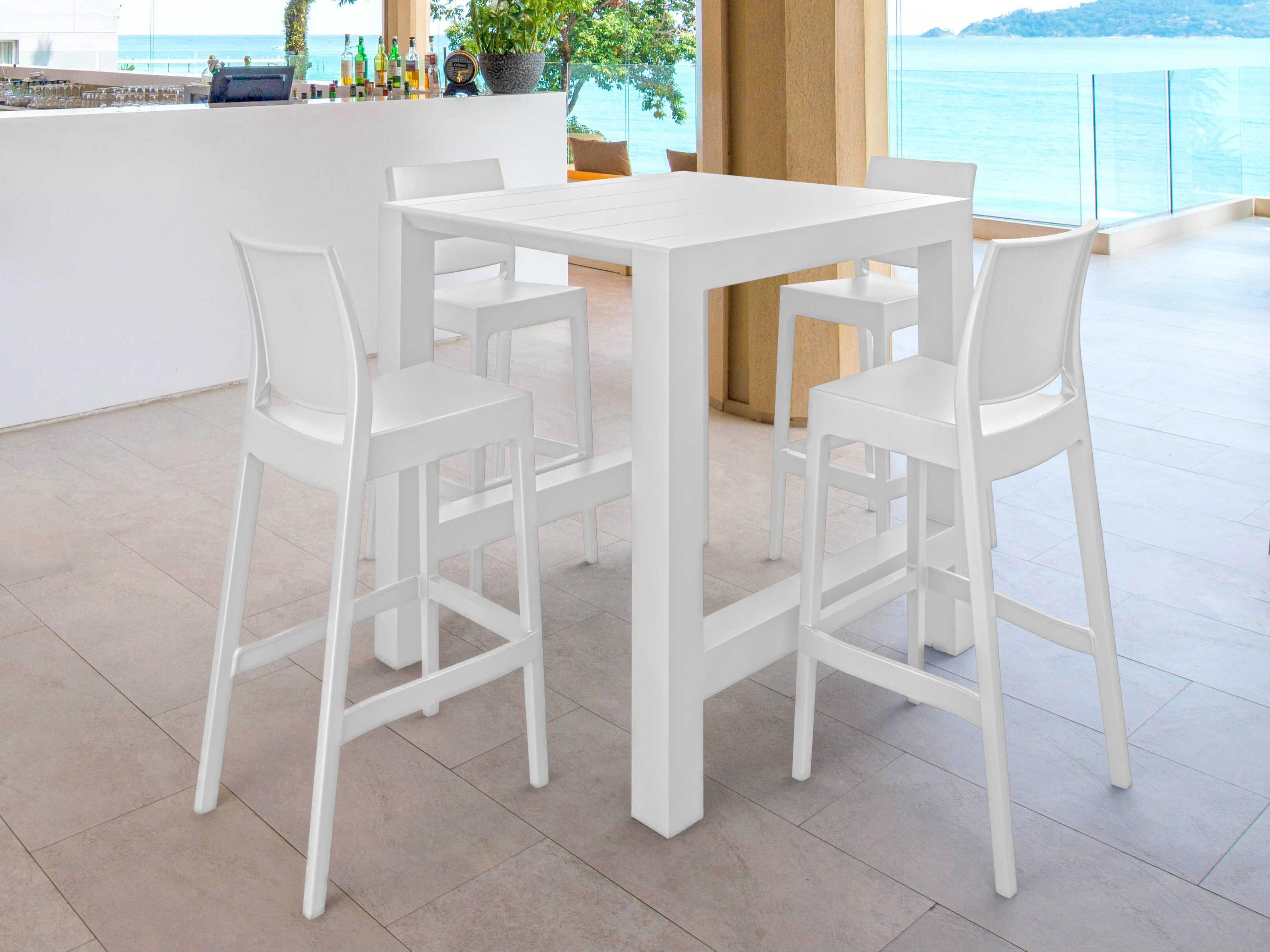 Vegas White Polypropylene Dining Set