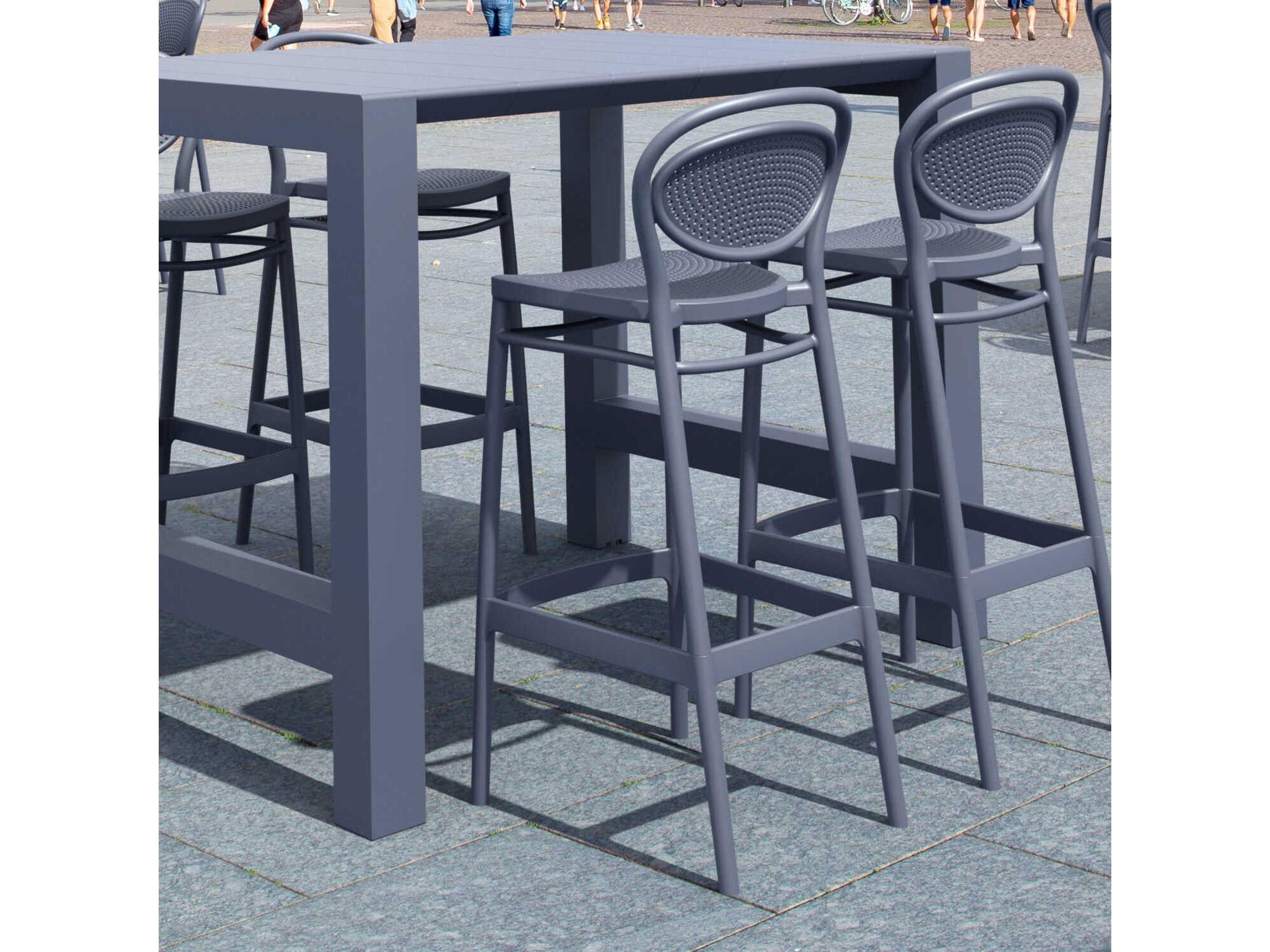 Compamia Vegas Dark Gray Polypropylene Dining Set