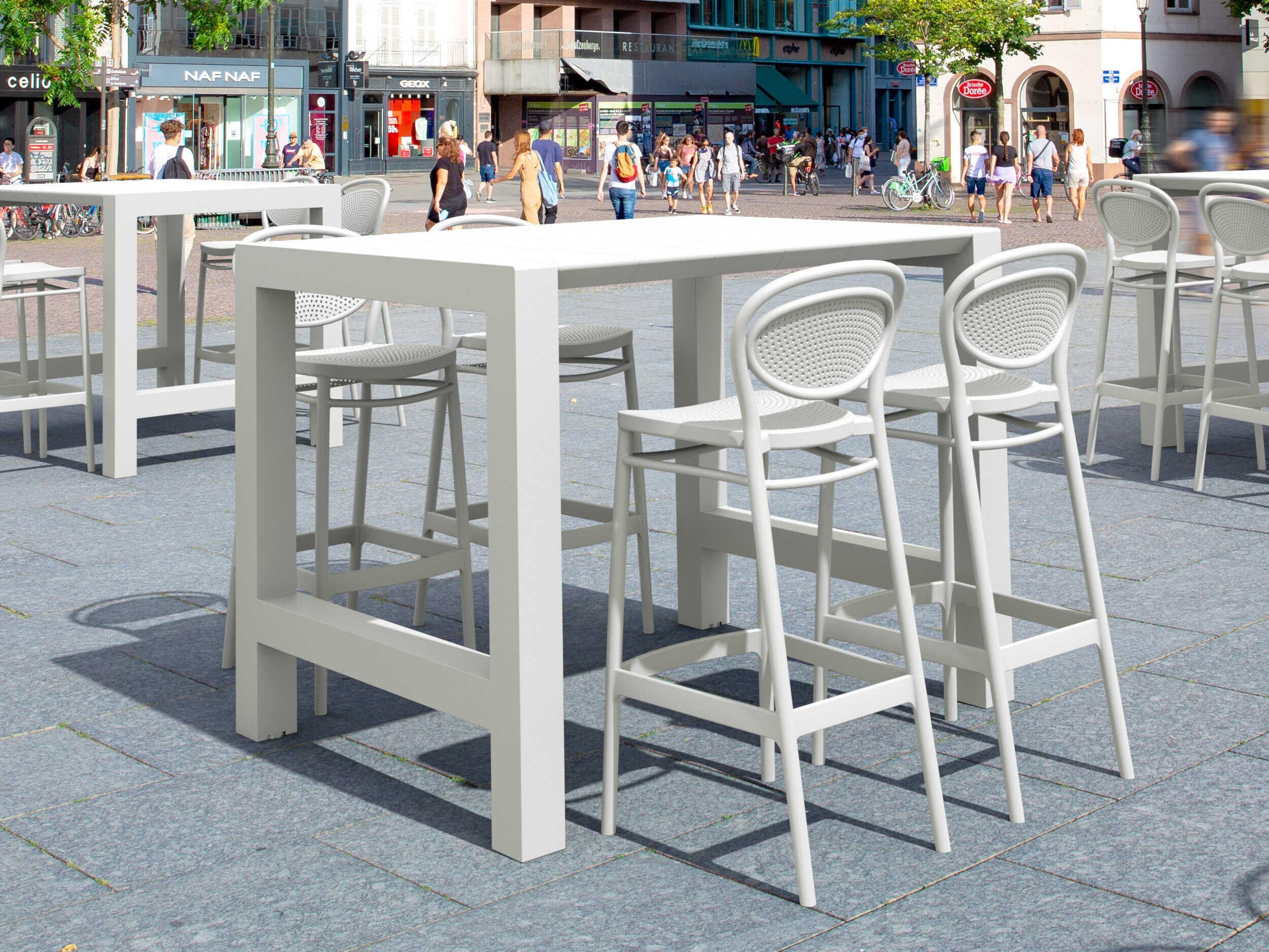 Vegas White Polypropylene Dining Set