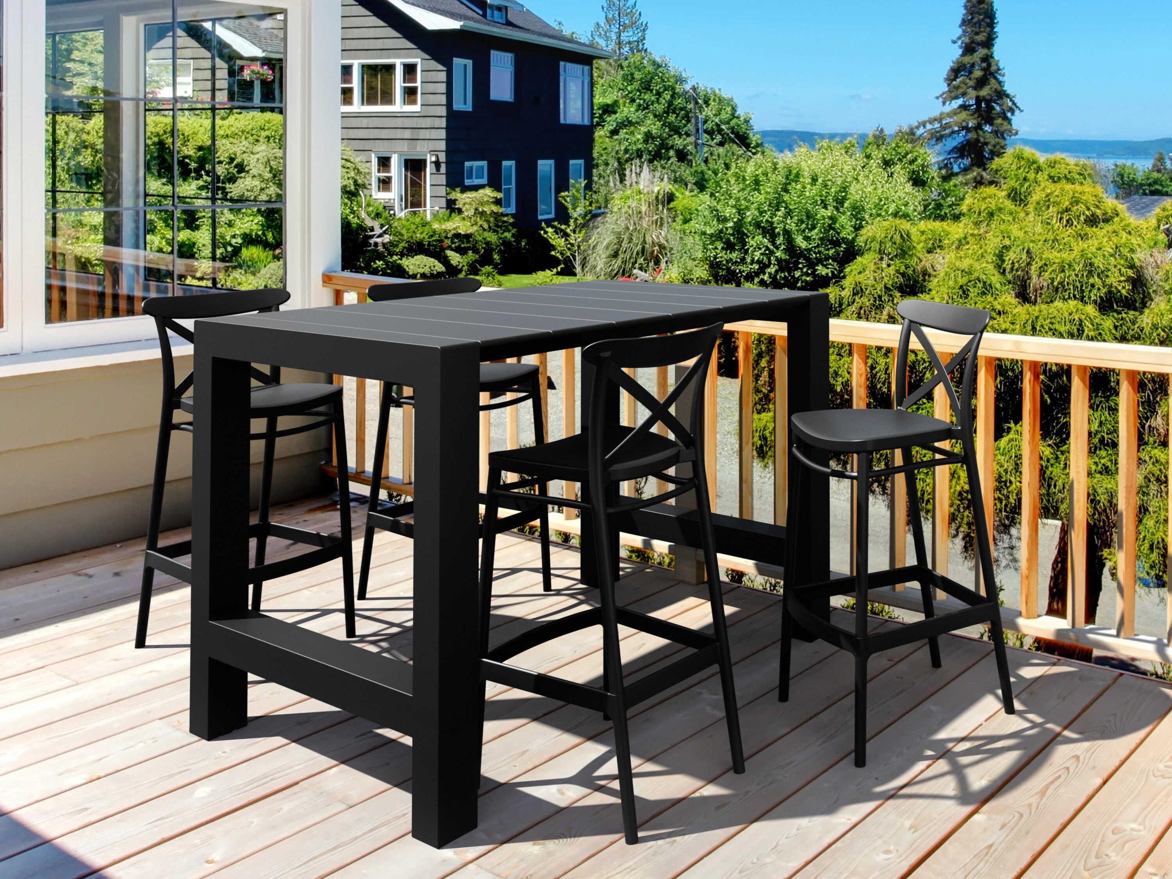 Vegas Black Polypropylene Dining Set