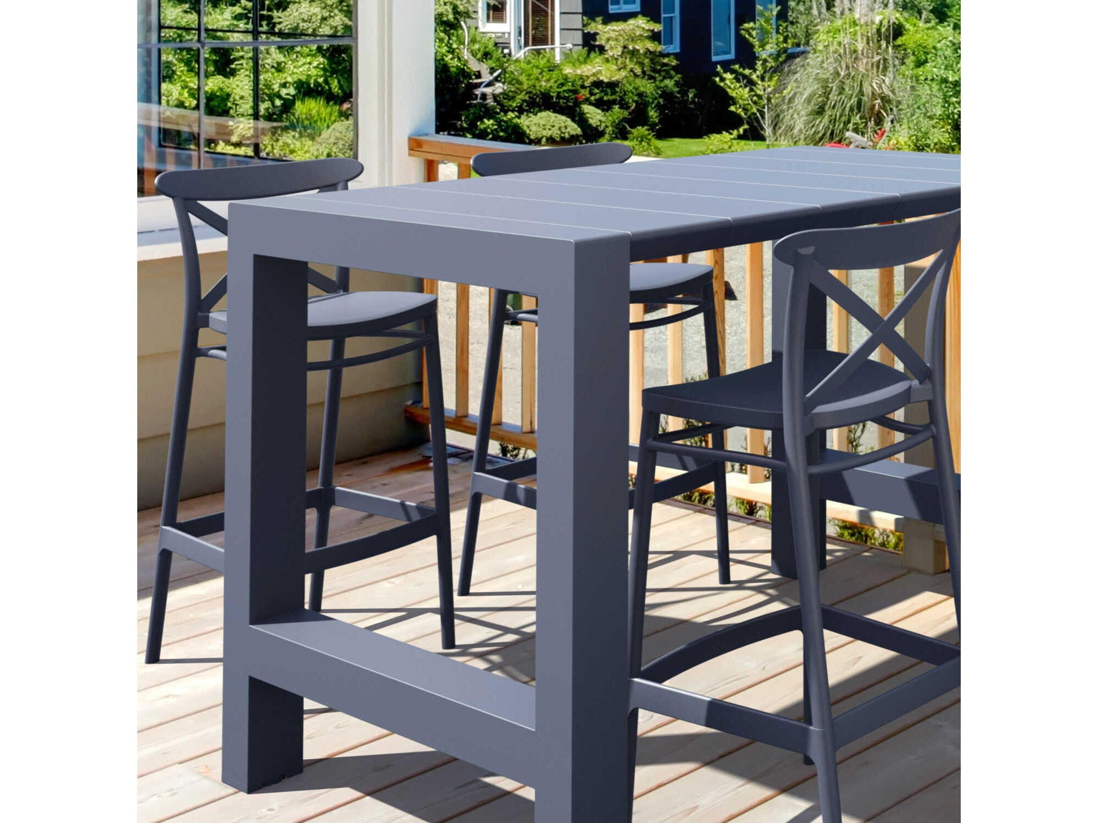 Compamia Vegas Dark Gray Polypropylene Dining Set
