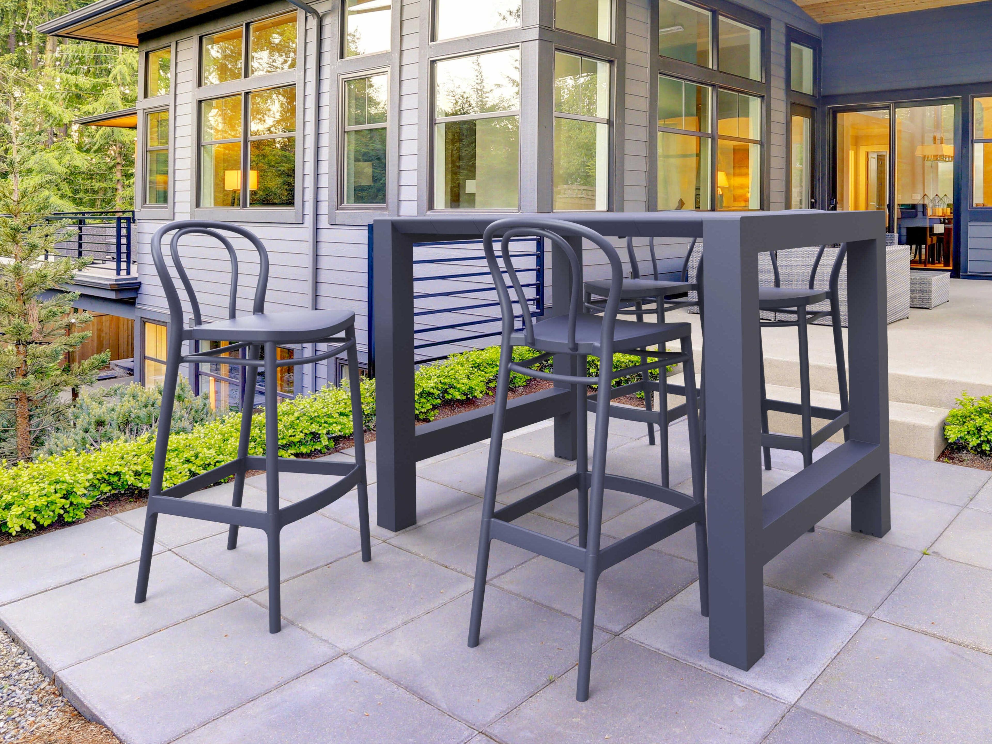 Vegas Dark Gray Polypropylene Dining Set