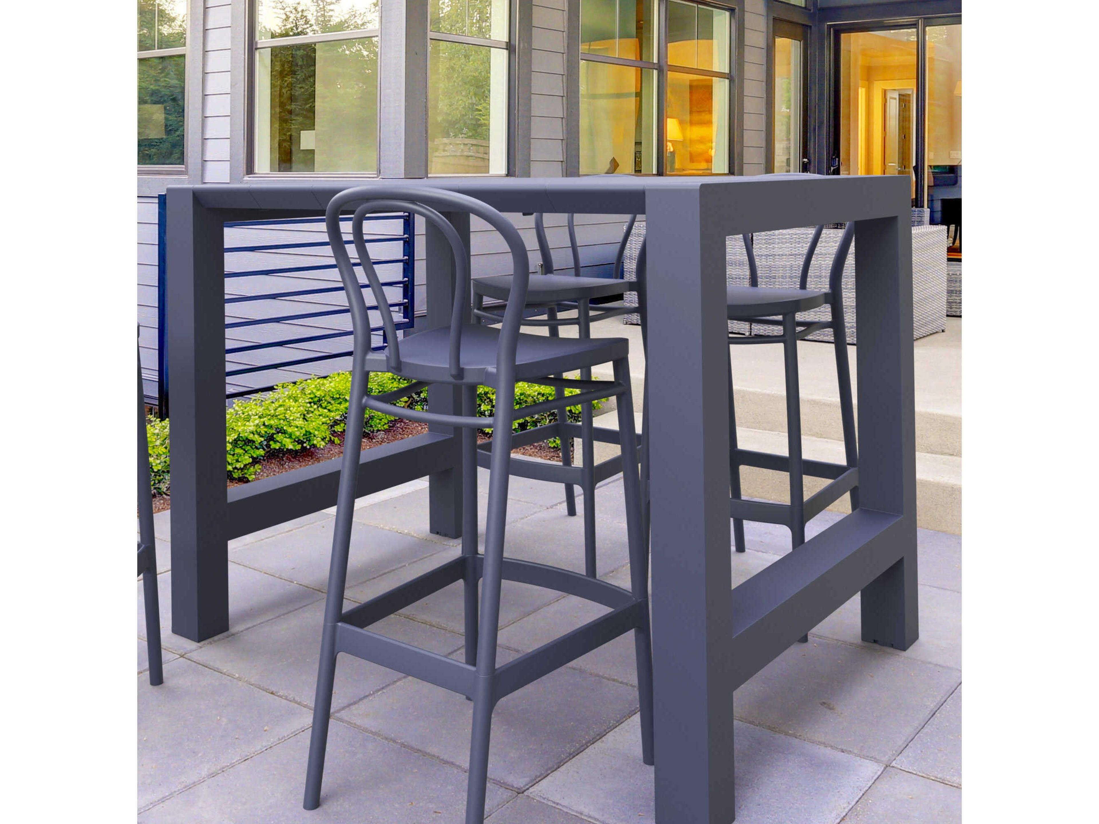 Compamia Vegas Dark Gray Polypropylene Dining Set