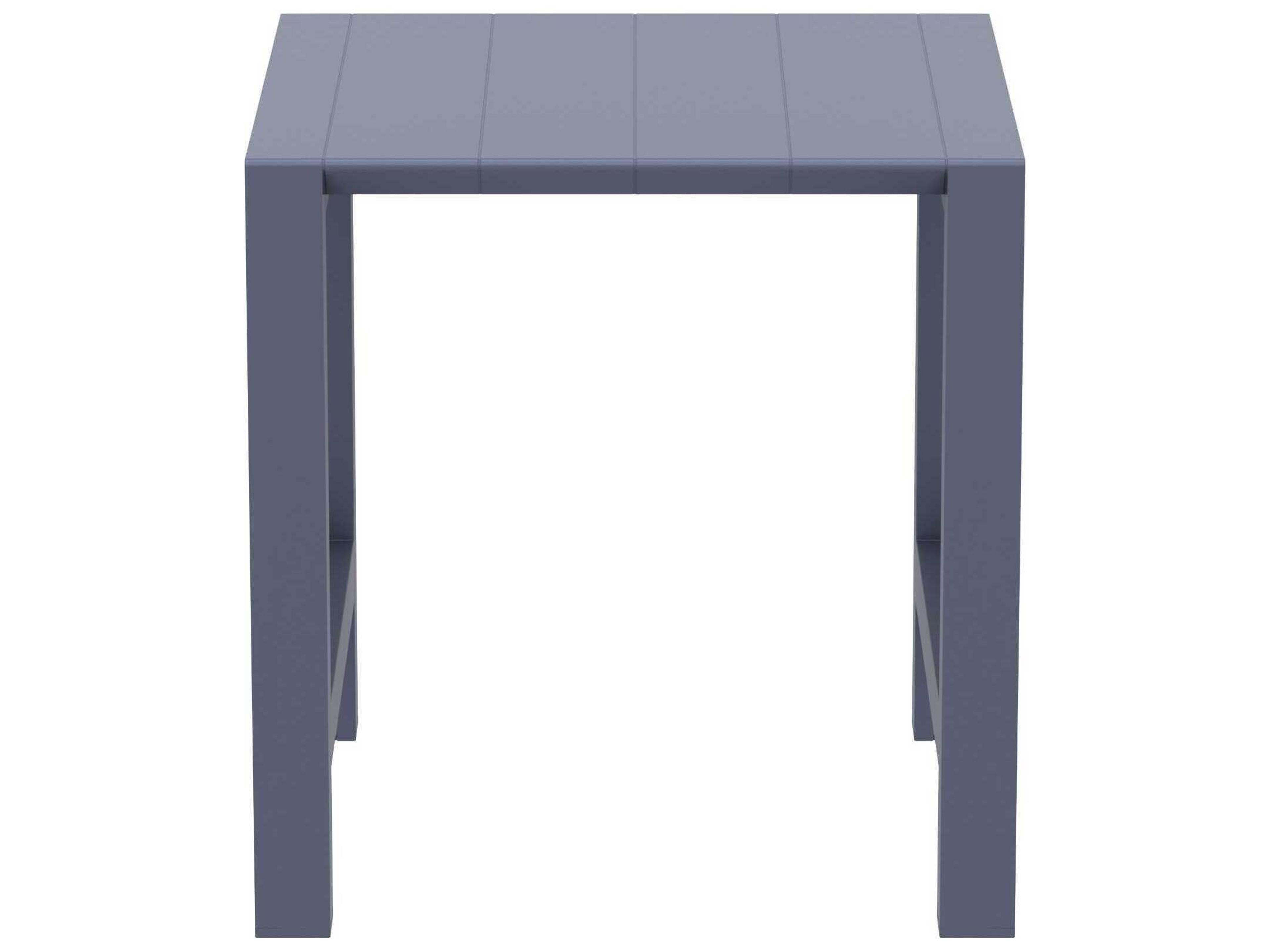 Compamia Vegas Dark Gray Polypropylene Square Bar Table