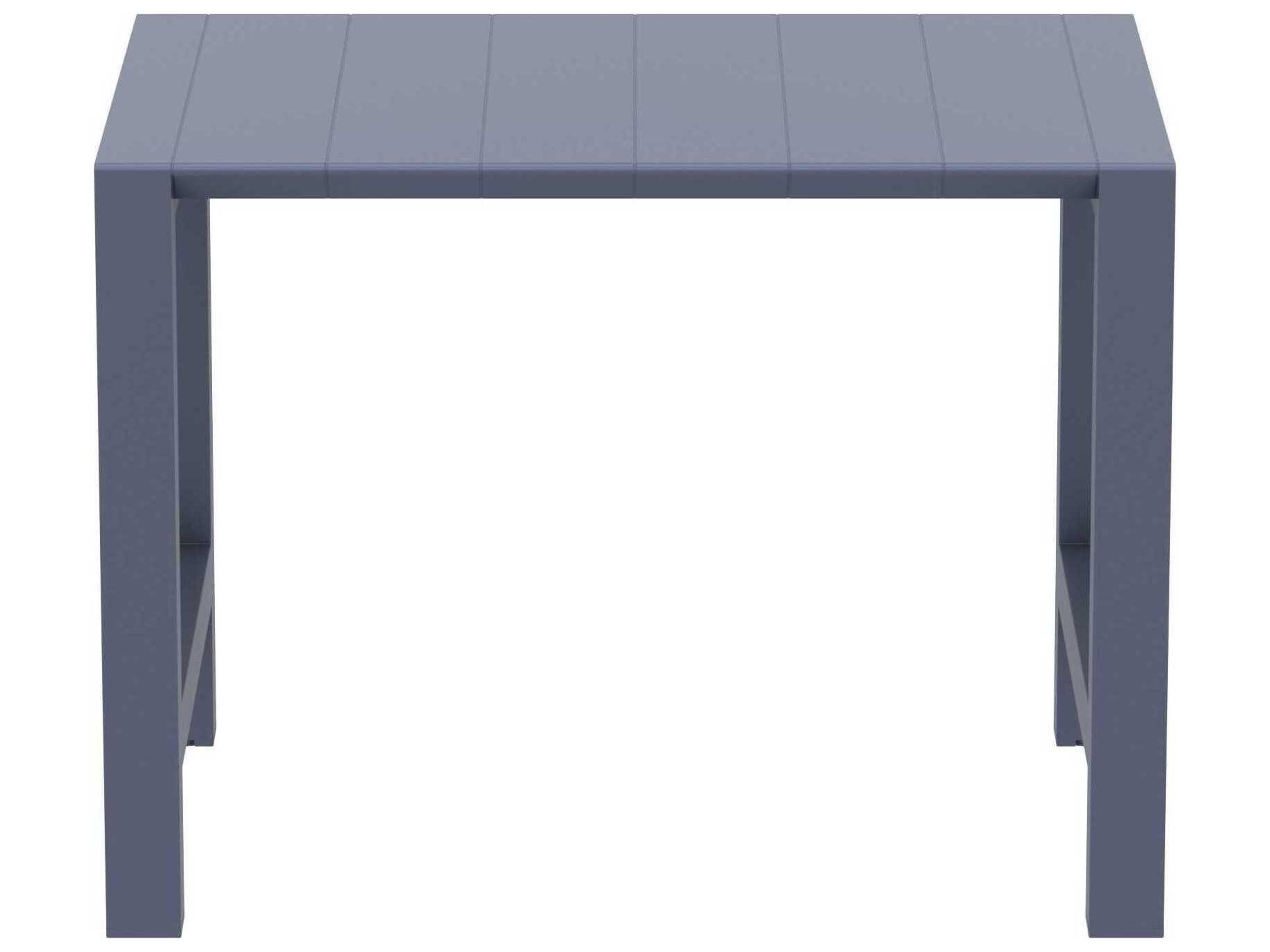Compamia Vegas Dark Gray Polypropylene Square Bar Table