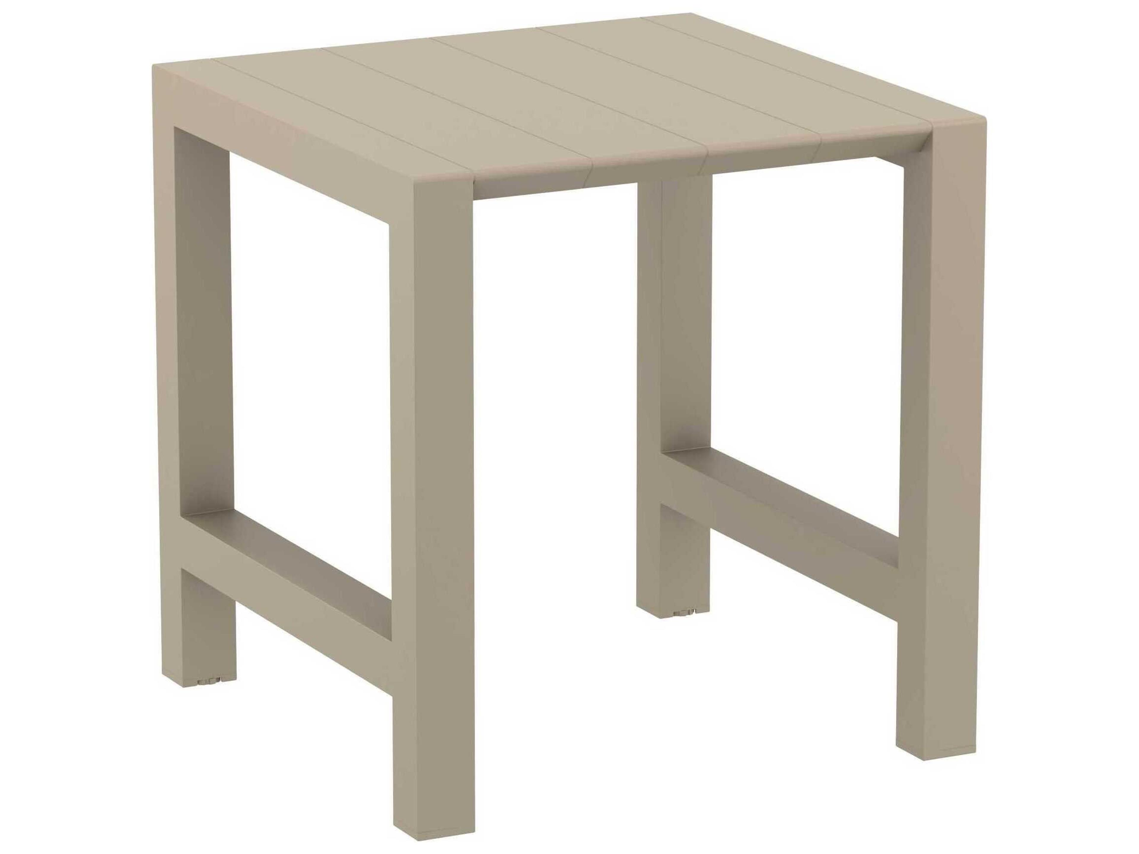 Vegas Taupe Polypropylene Square Bar Table