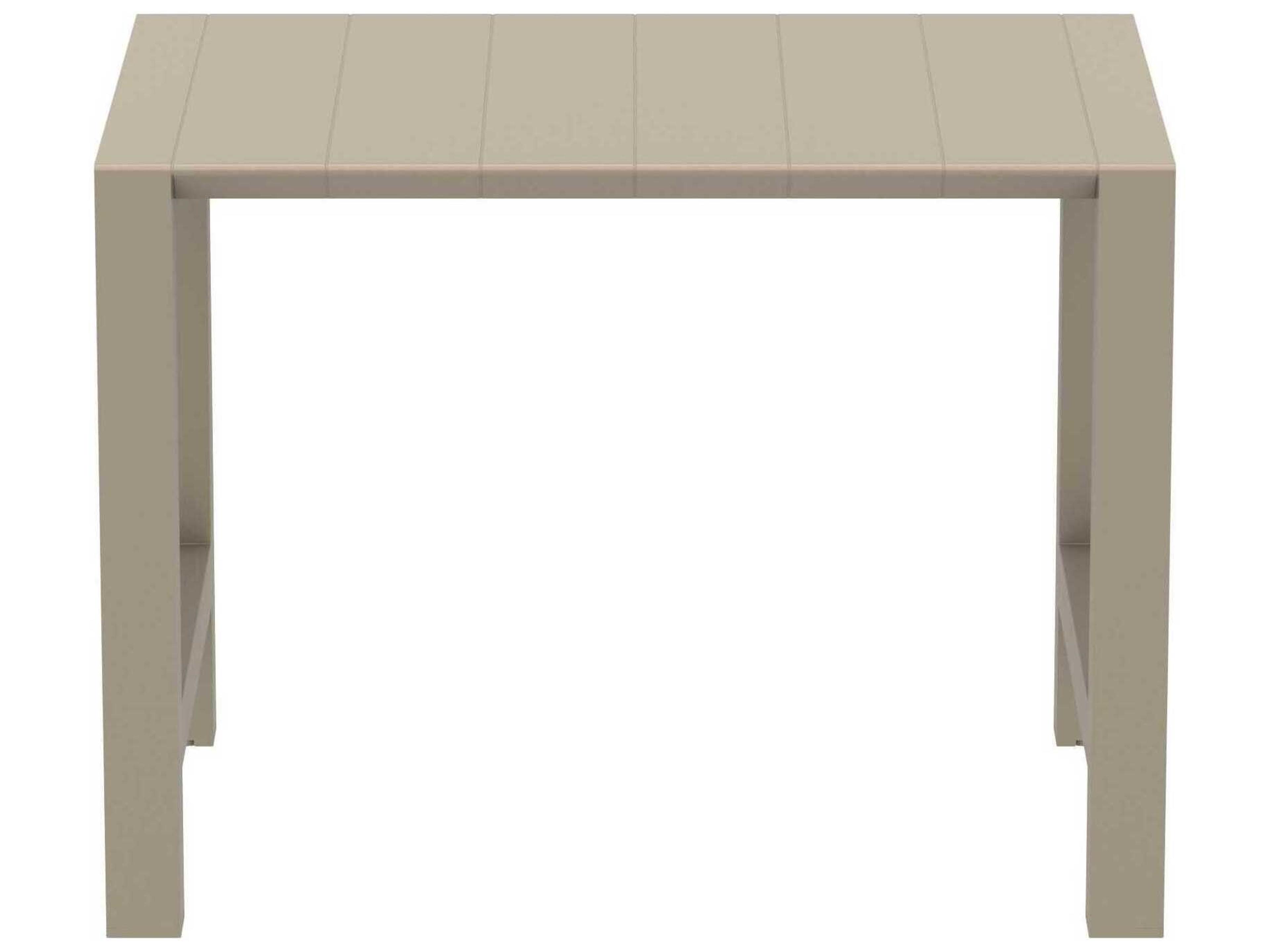 Compamia Vegas Taupe Polypropylene Square Bar Table