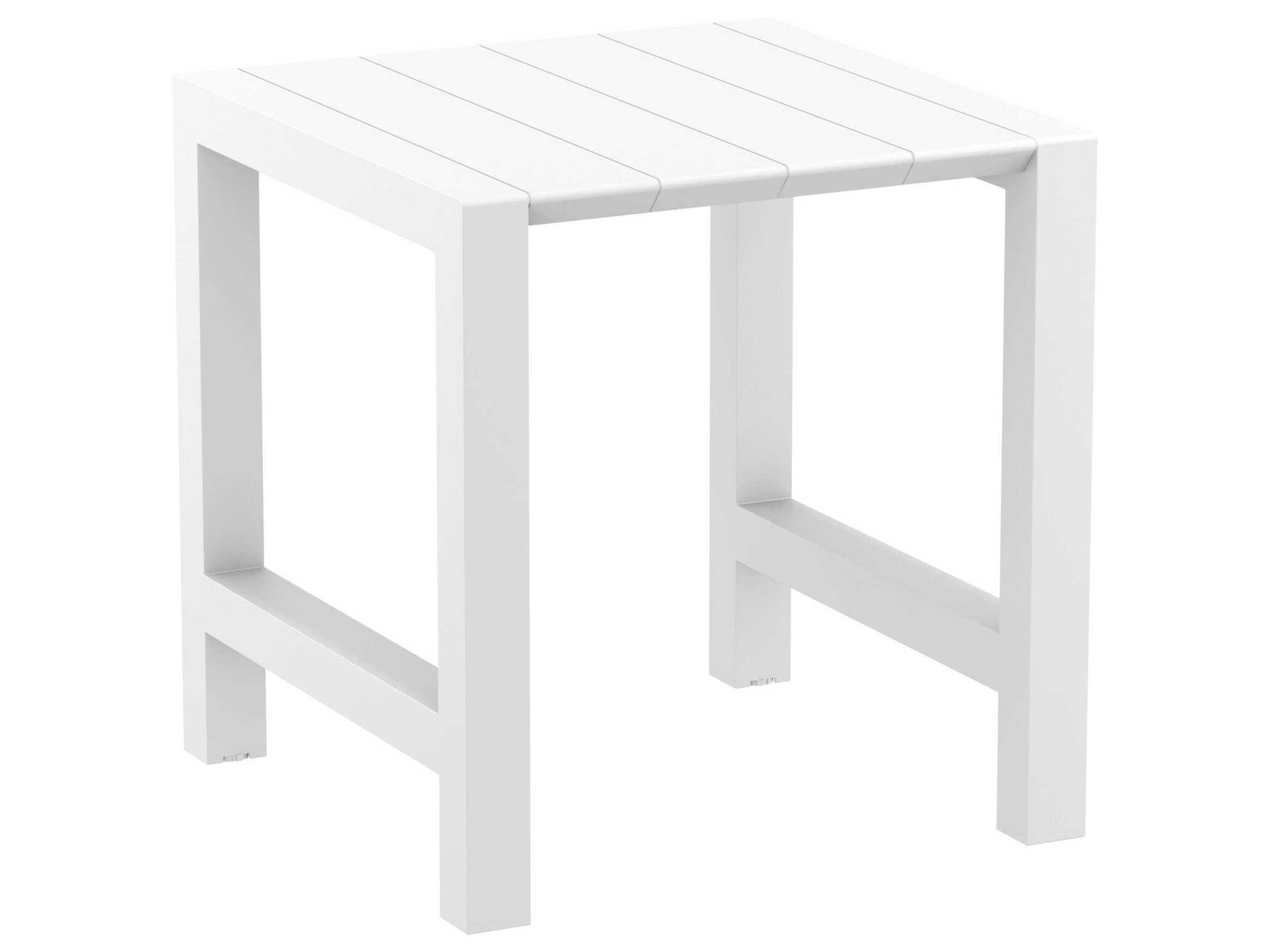 Vegas White Polypropylene Square Bar Table