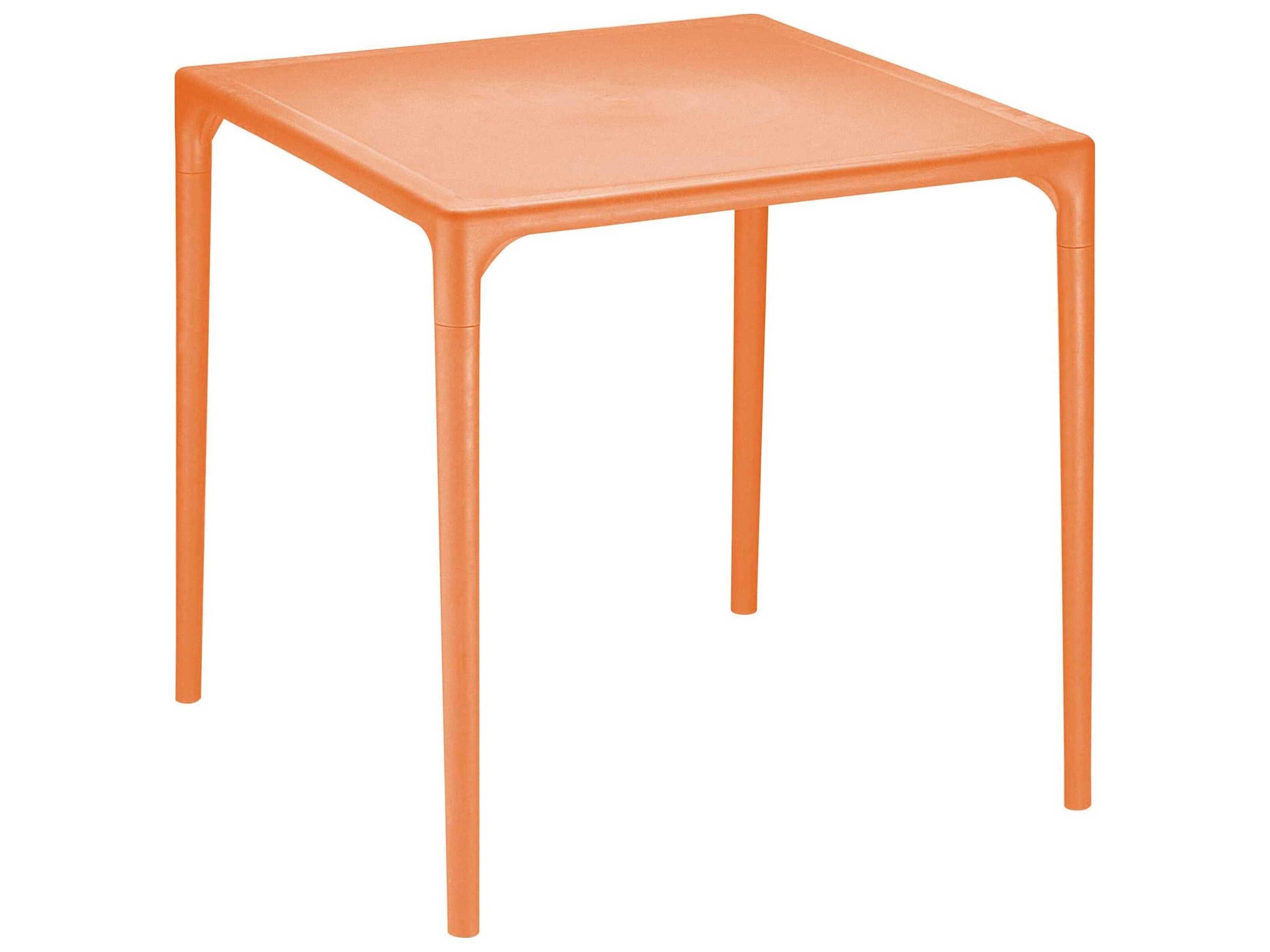 Mango Orange Resin Square Dining Table