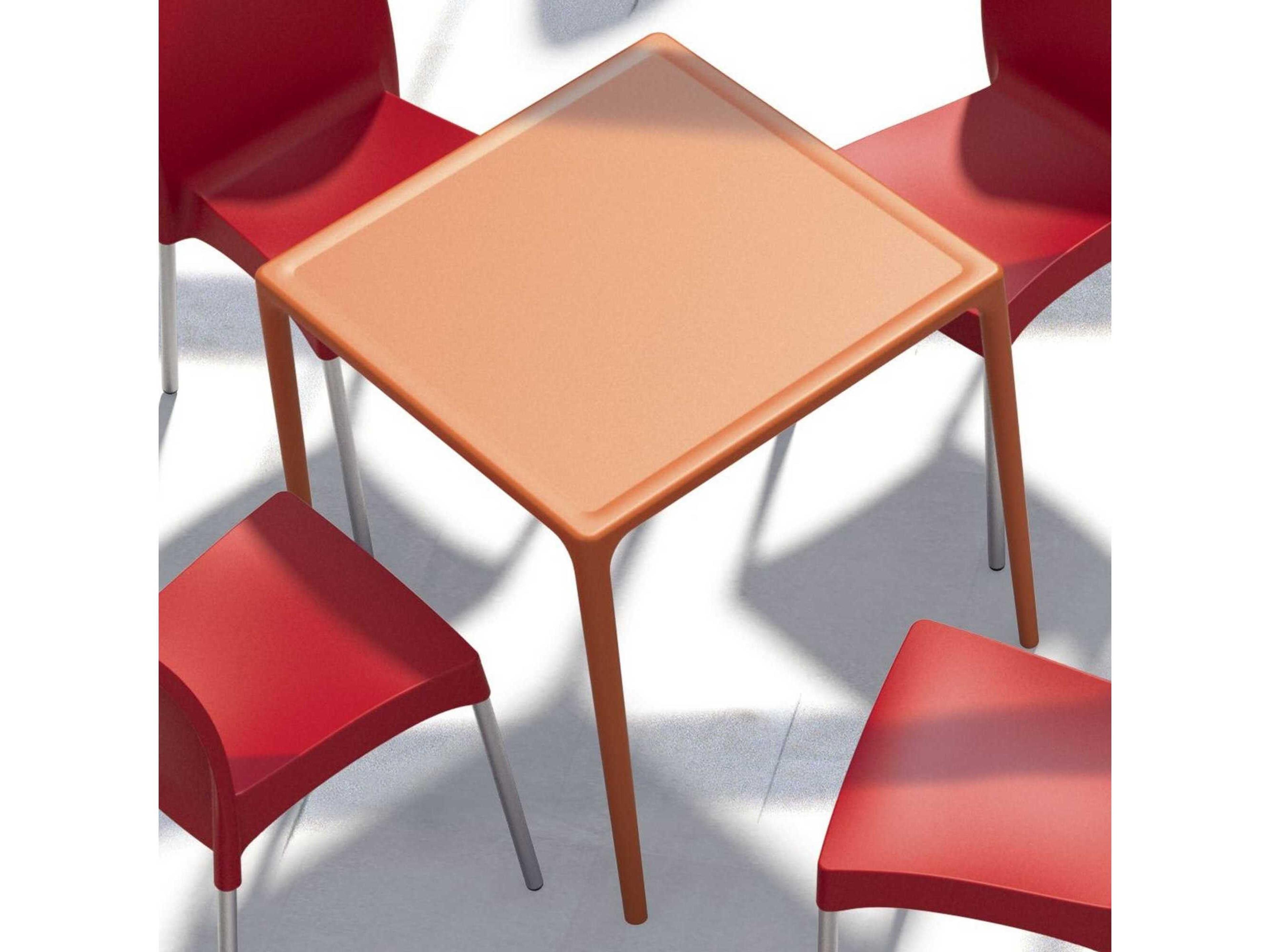Compamia Mango Orange Resin Square Dining Table