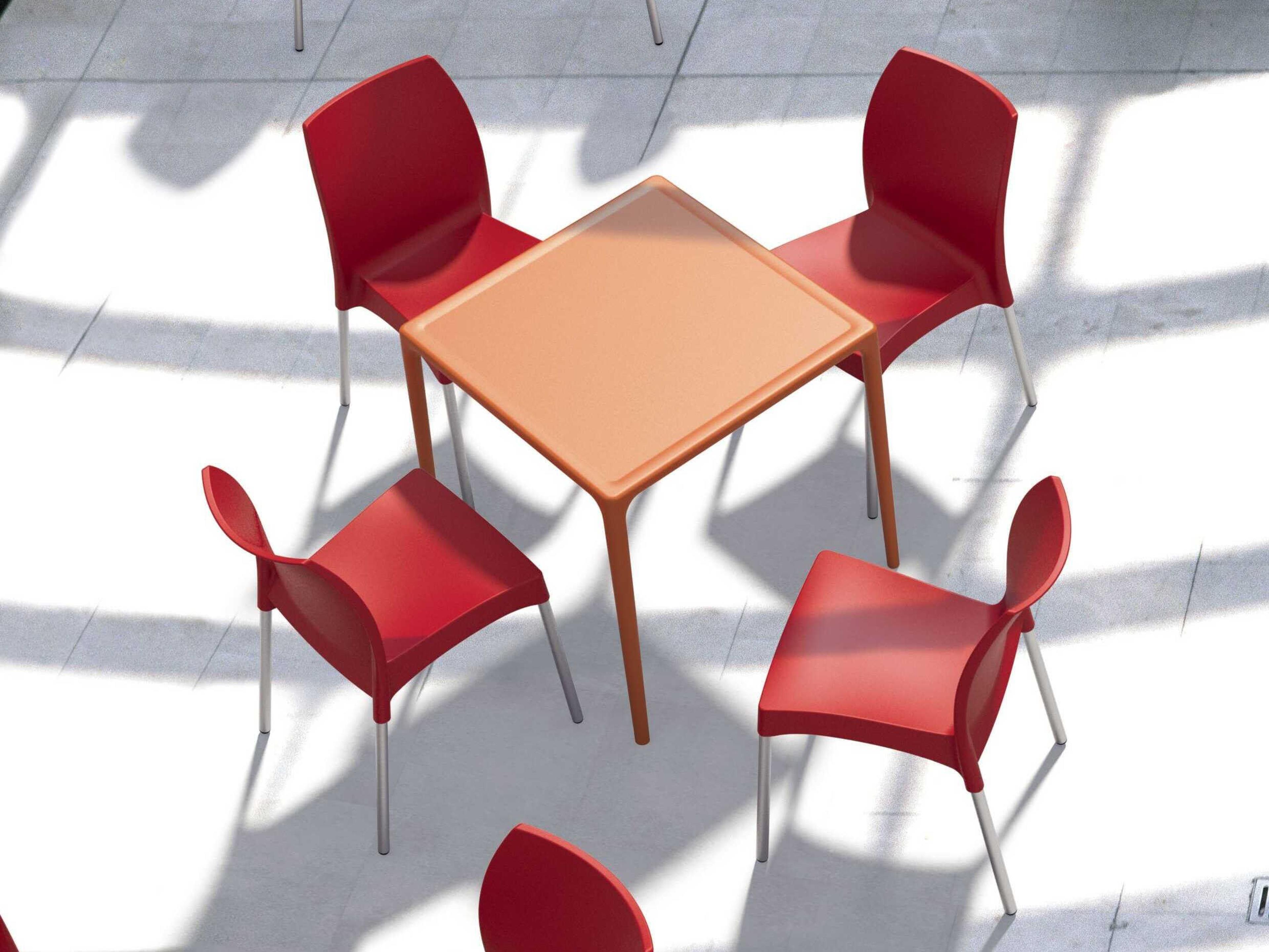 Compamia Mango Orange Resin Square Dining Table